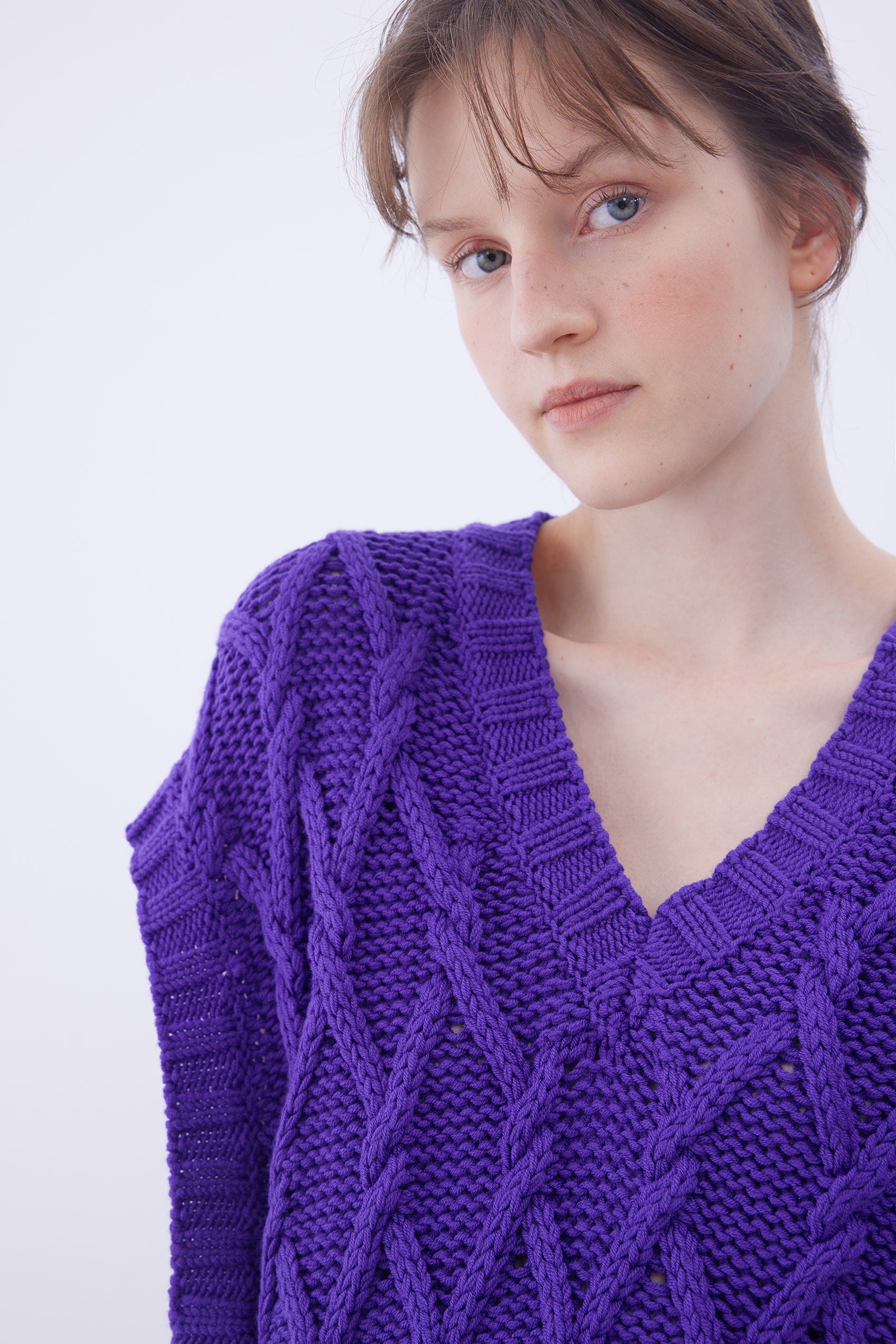 Cable knit vest