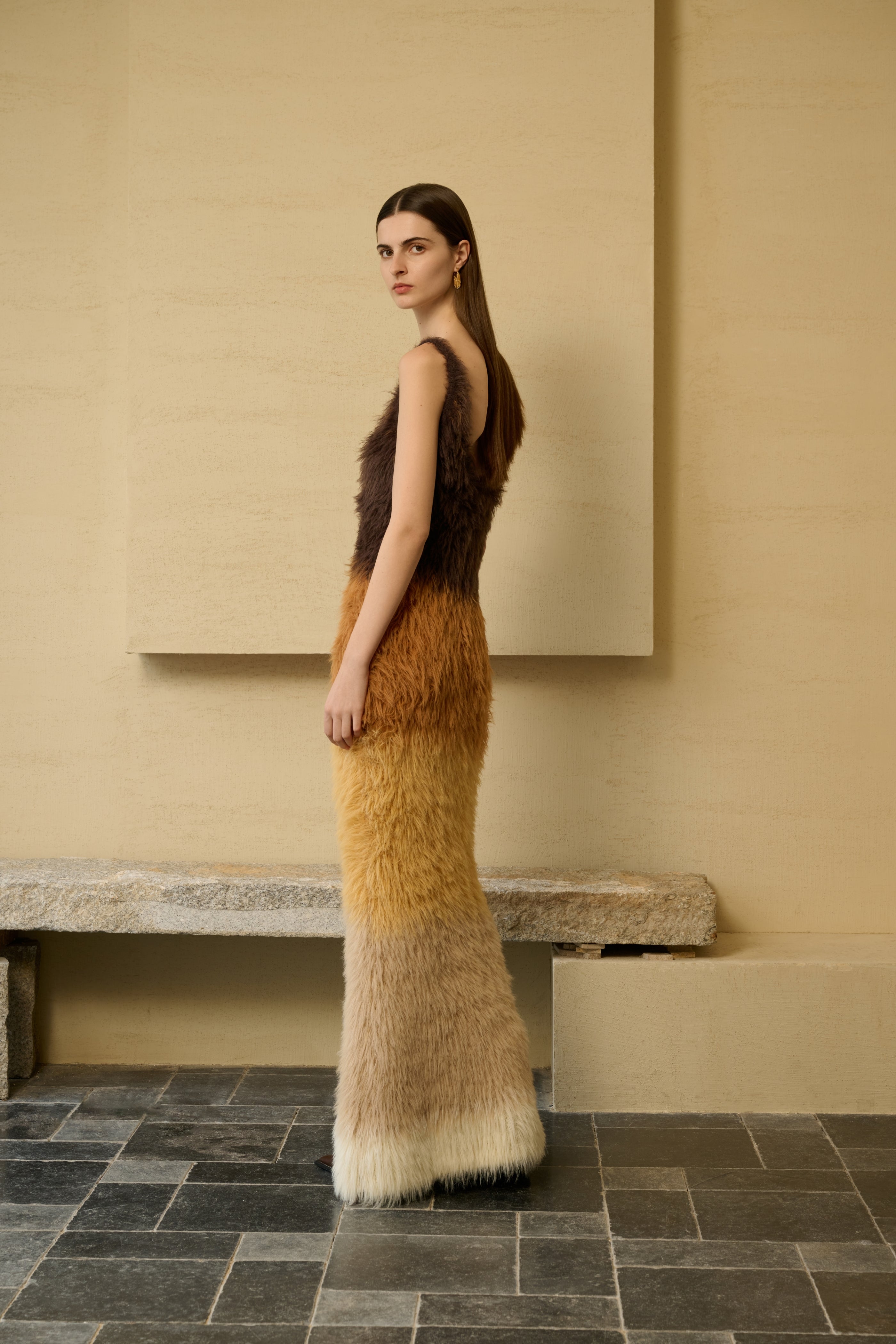 Ombre fuzzy dress