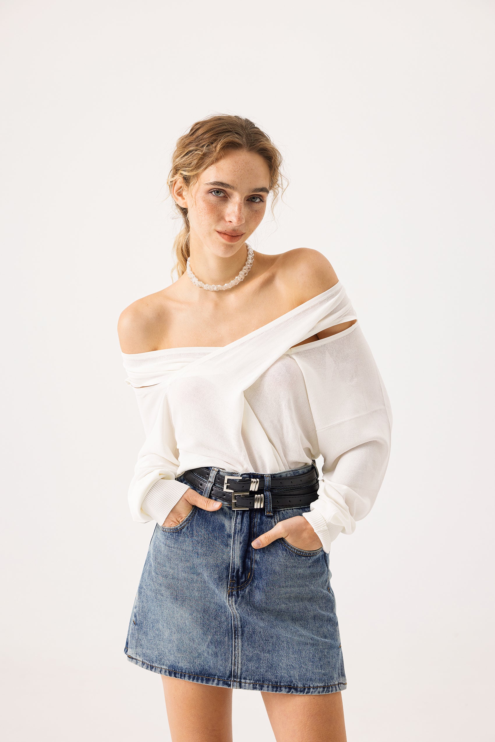 Crossover off-shoulder top