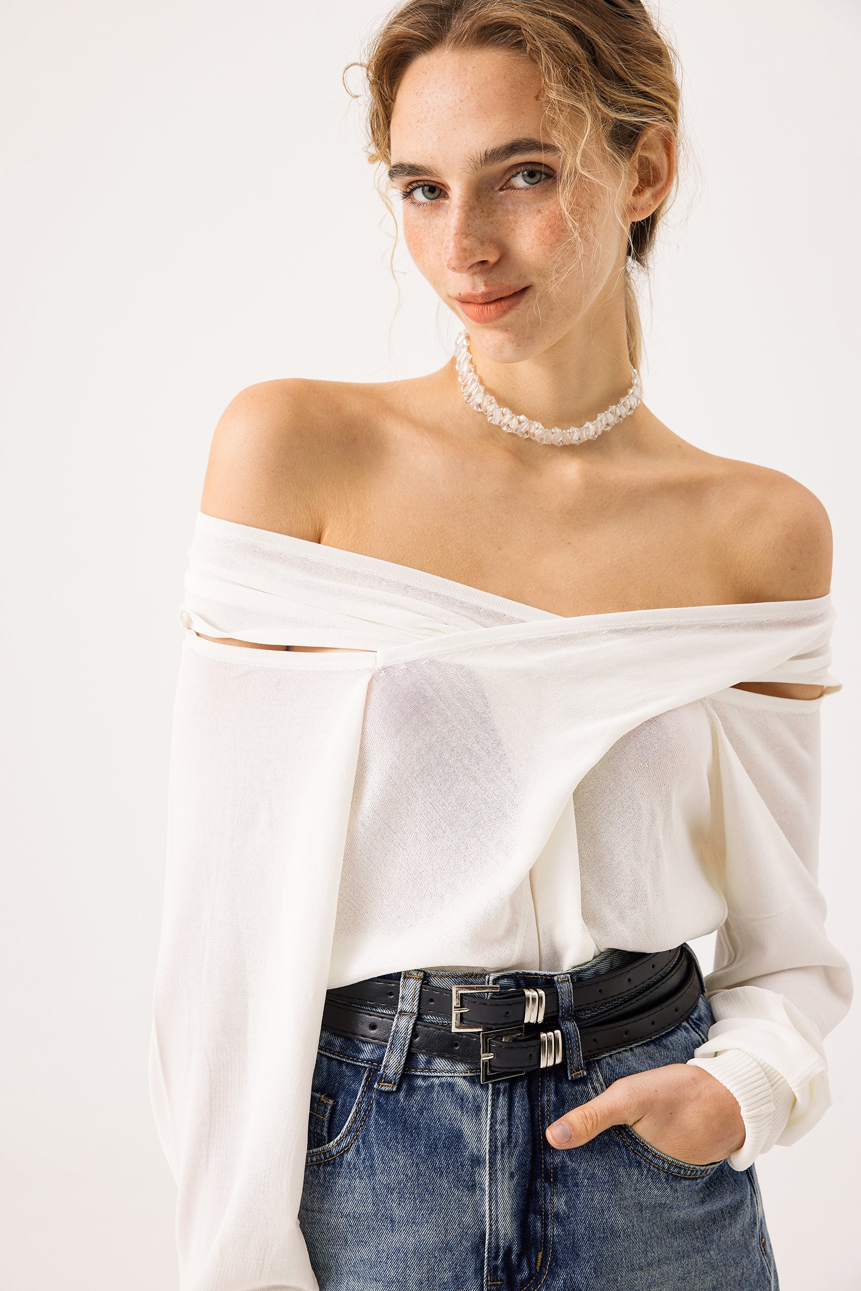 Crossover off-shoulder top