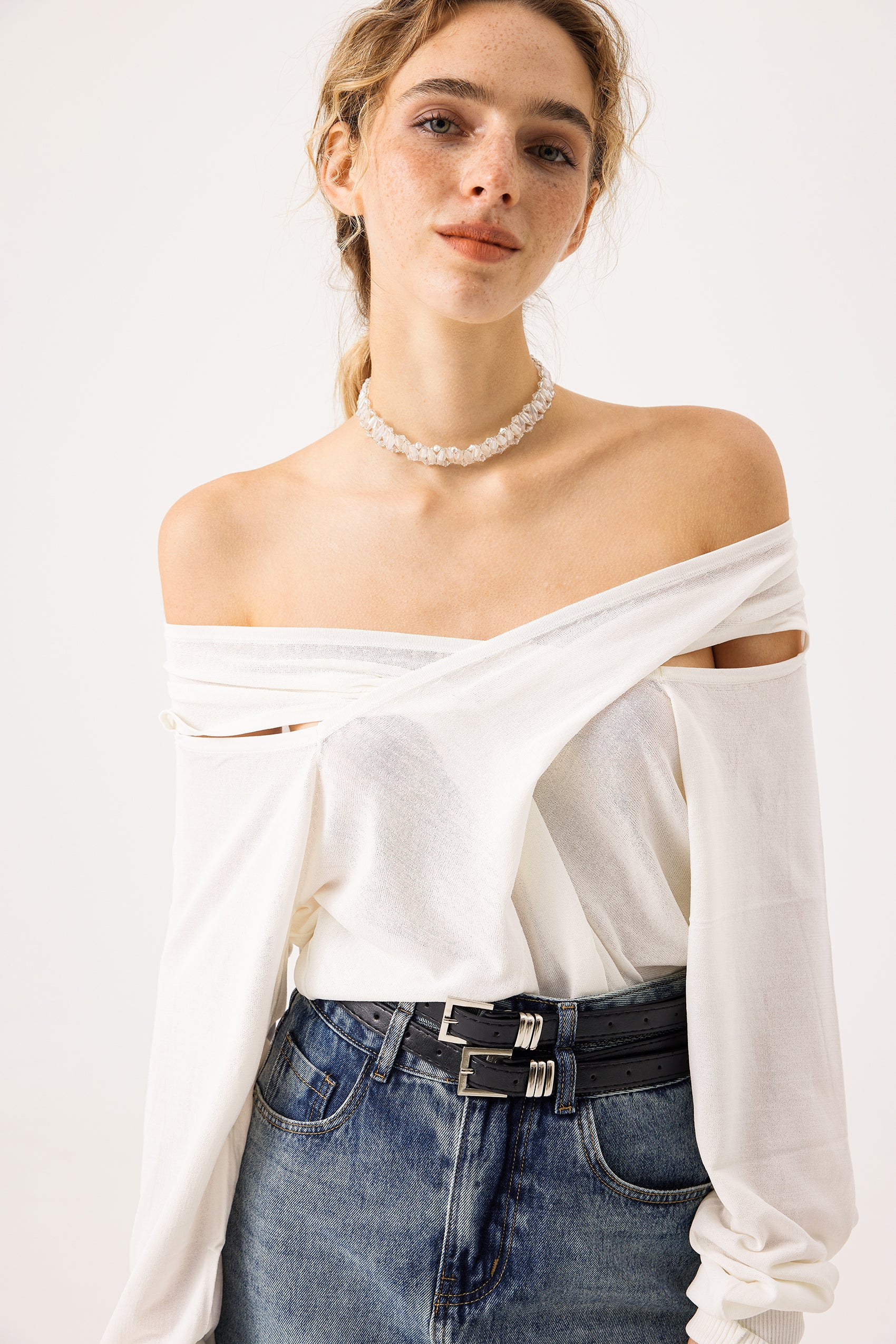 Crossover off-shoulder top