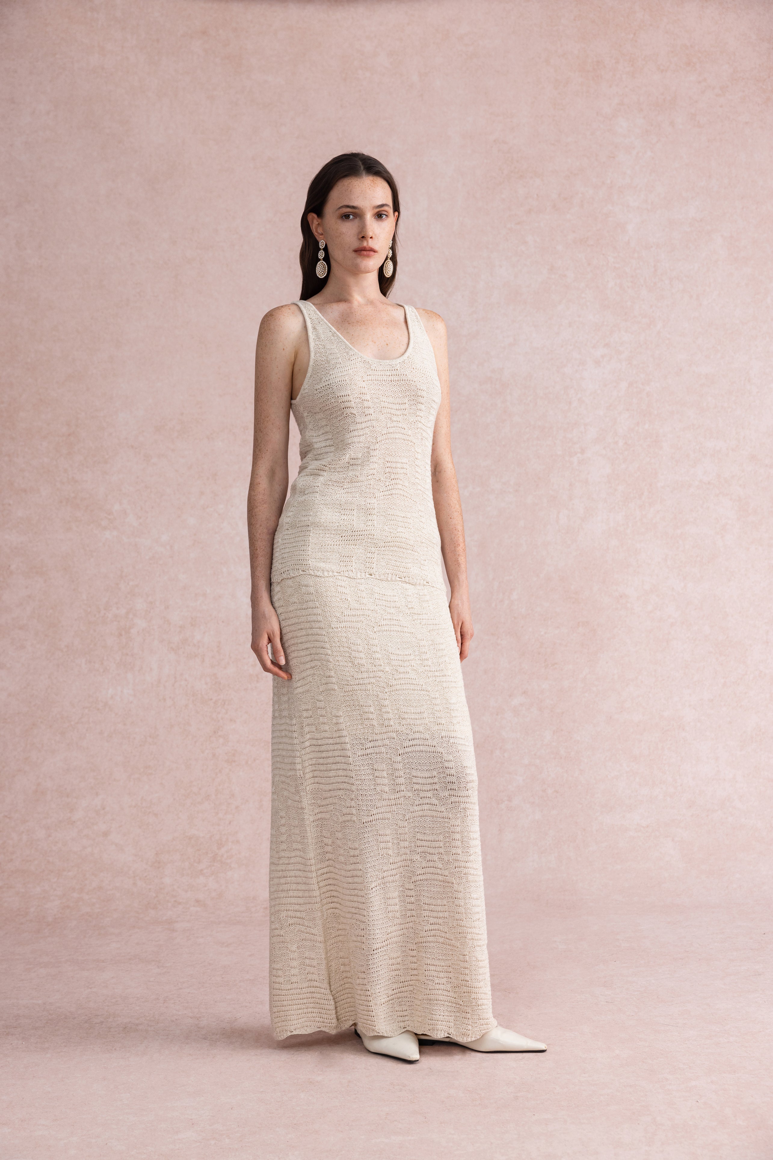 3-Piece knit set with shawl