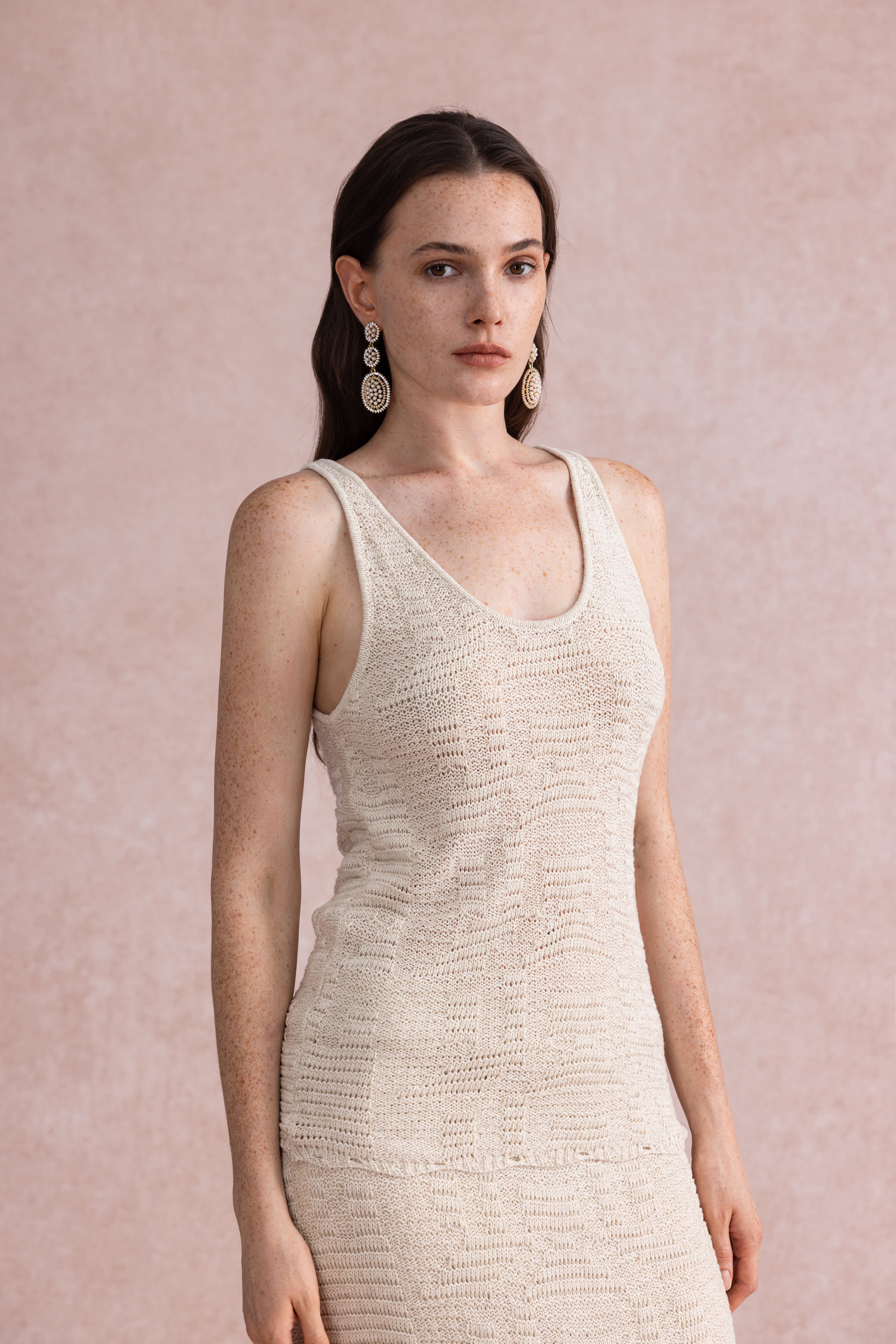 3-Piece knit set with shawl