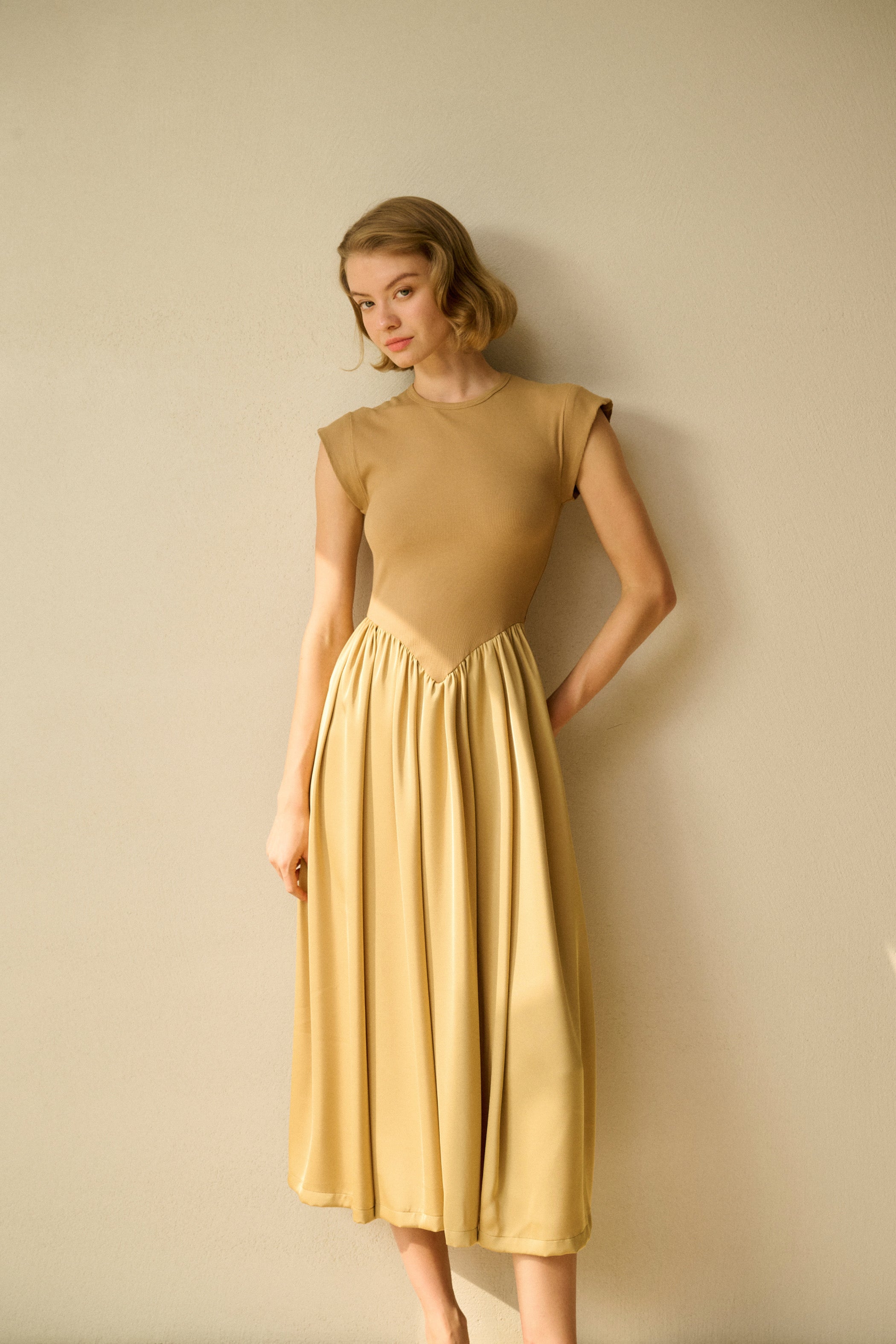 Ancosti patchwork cap sleeve maxi dress Ancosti patchwork cap sleeve maxi dress