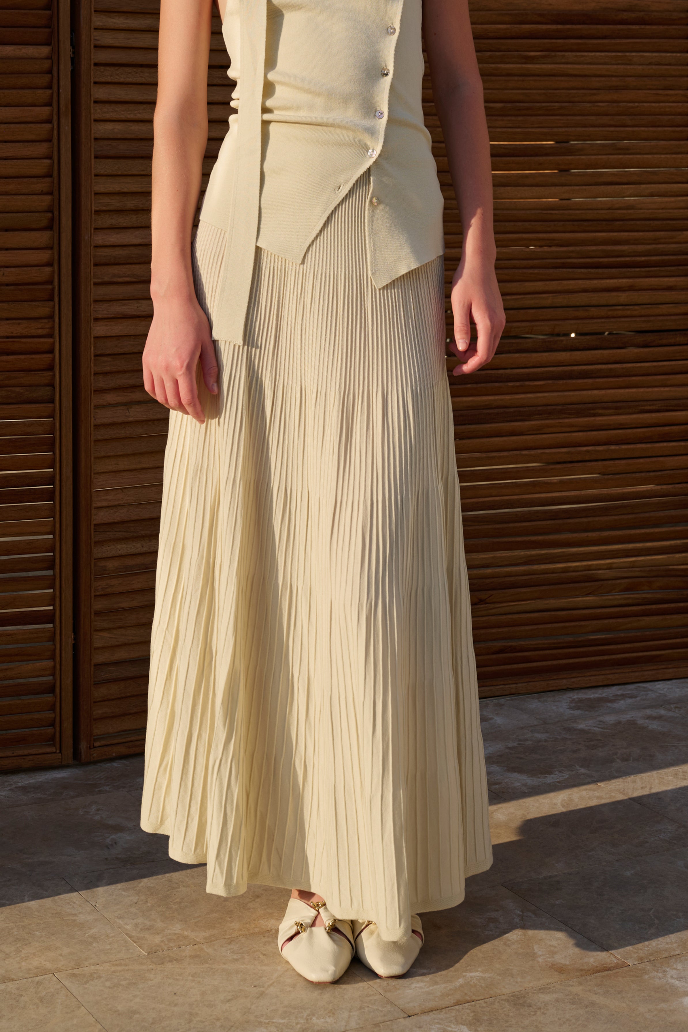 A-line maxi knit skirt
