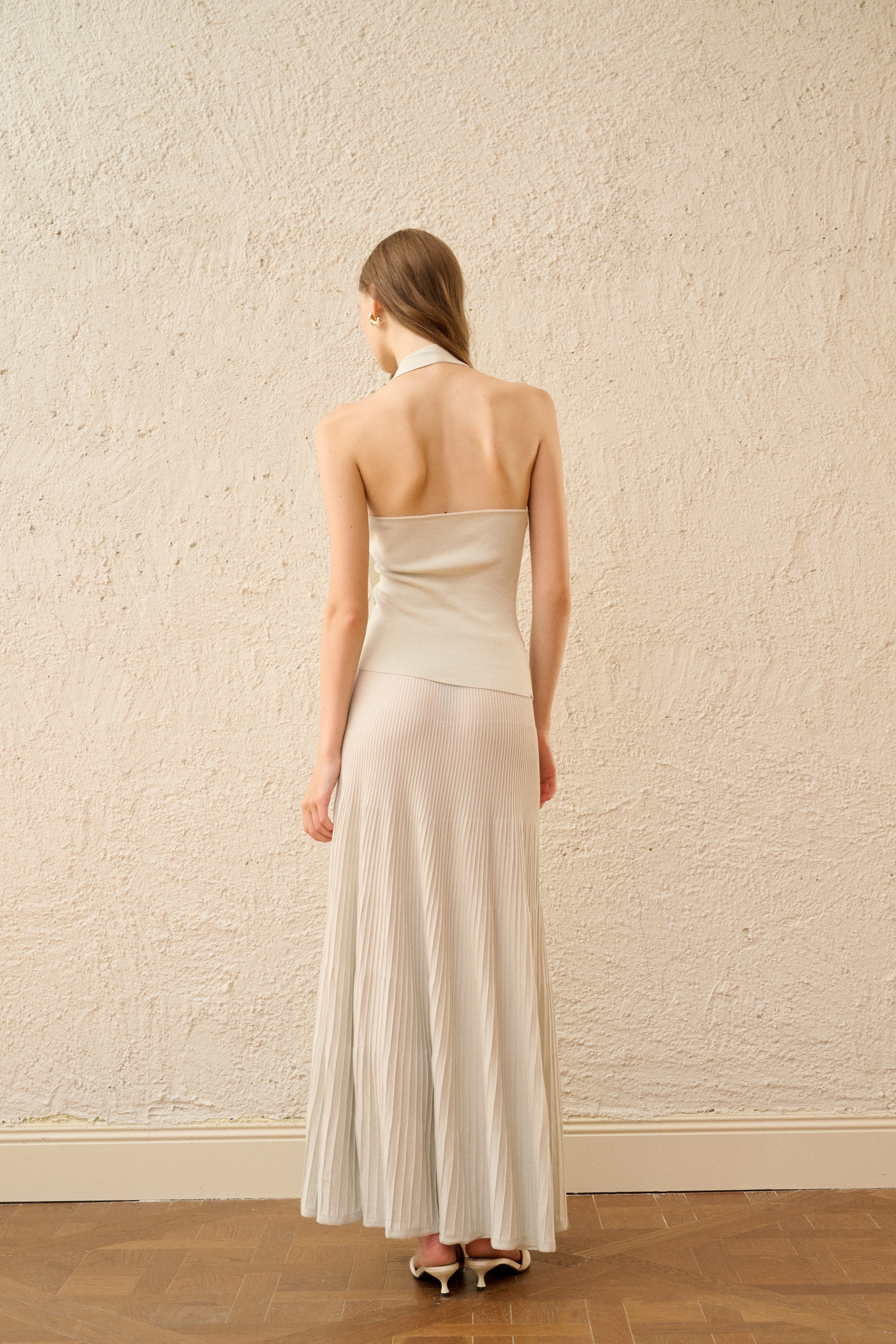A-line maxi knit skirt