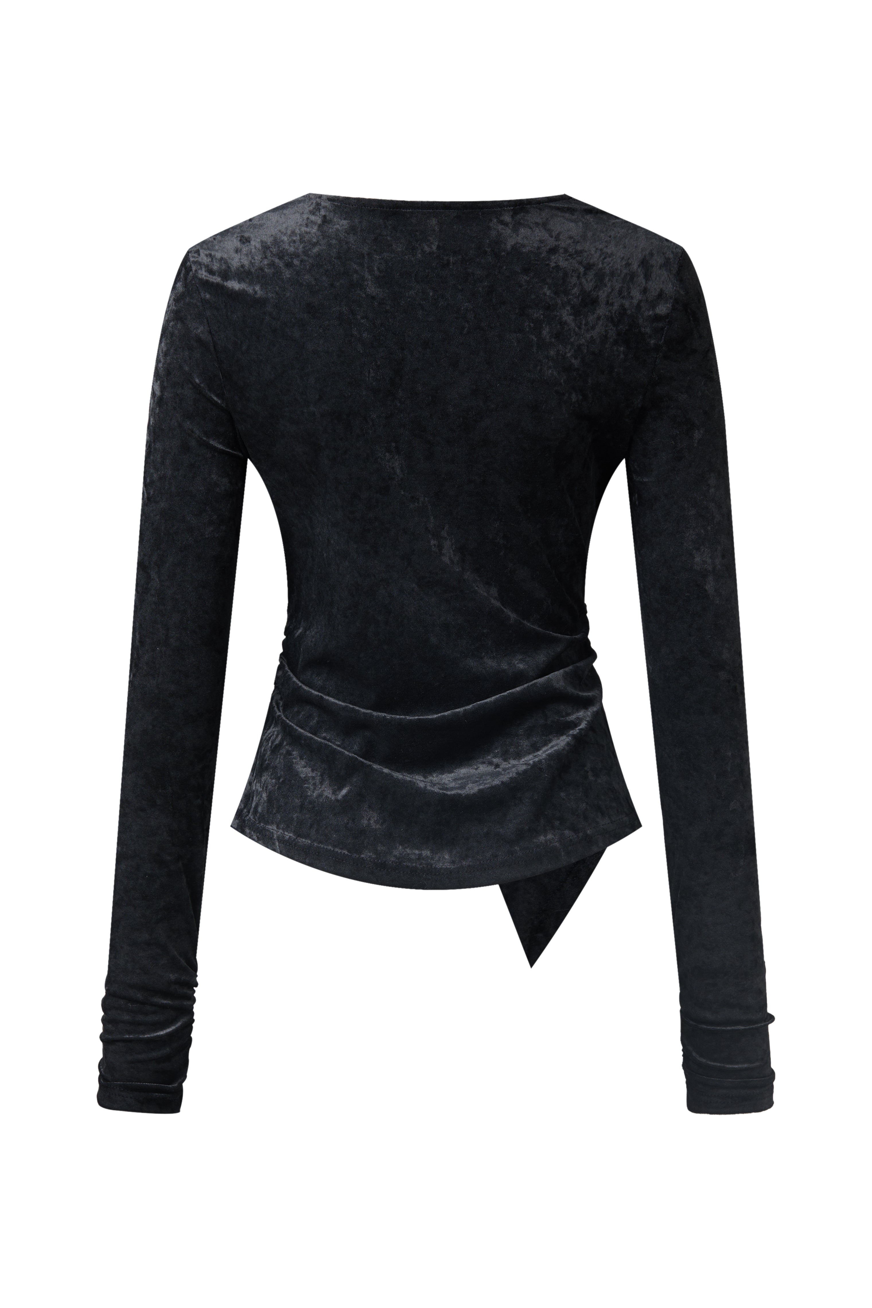 Asymmetrical velvet top