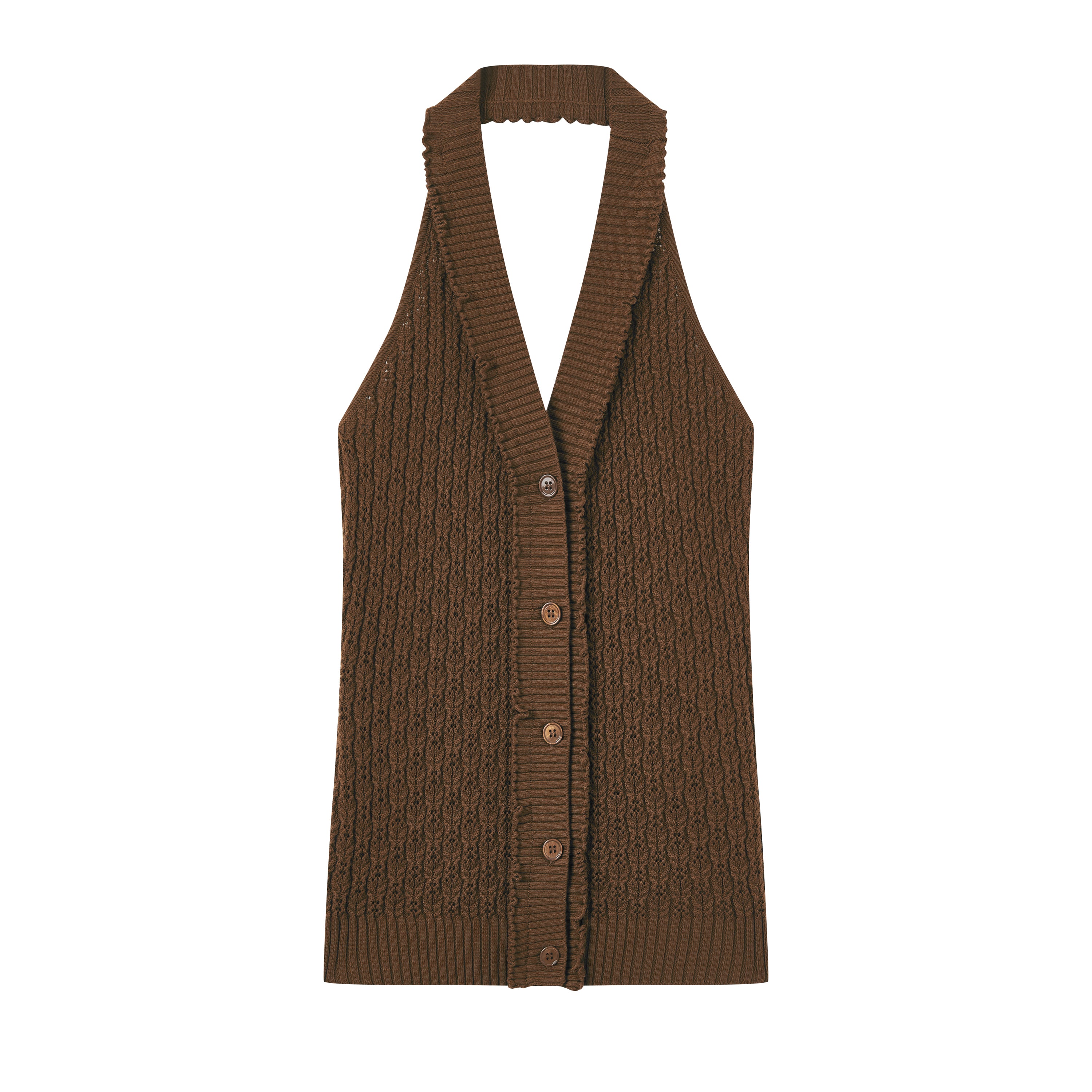 Button-up halter vest