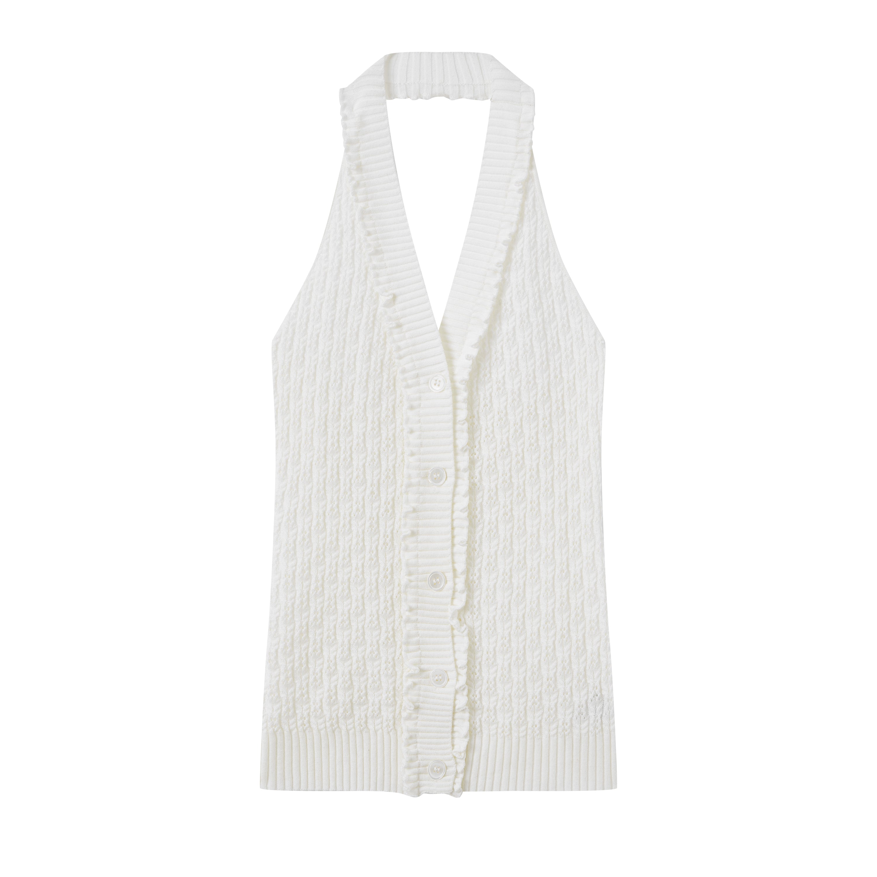 Button-up halter vest