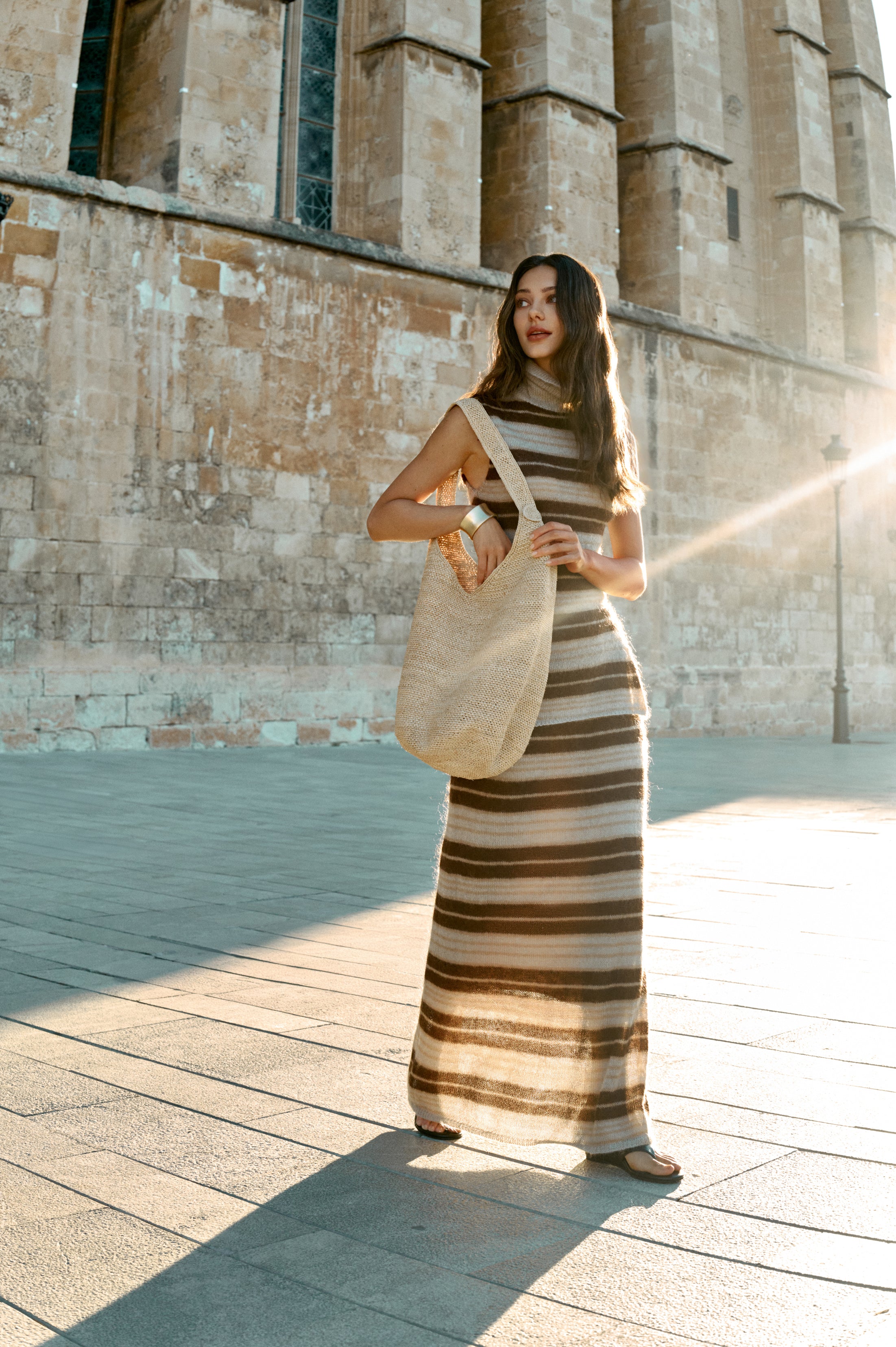 Buttoned turtleneck set