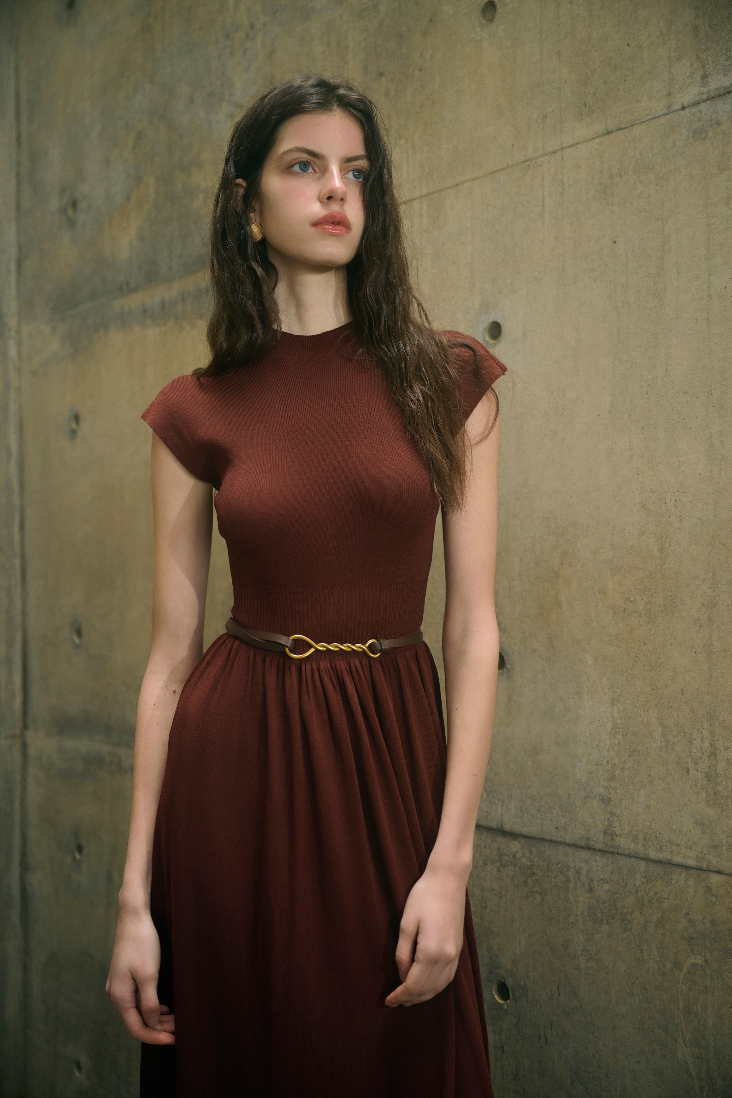 Cap sleeve fit-and-flare dress