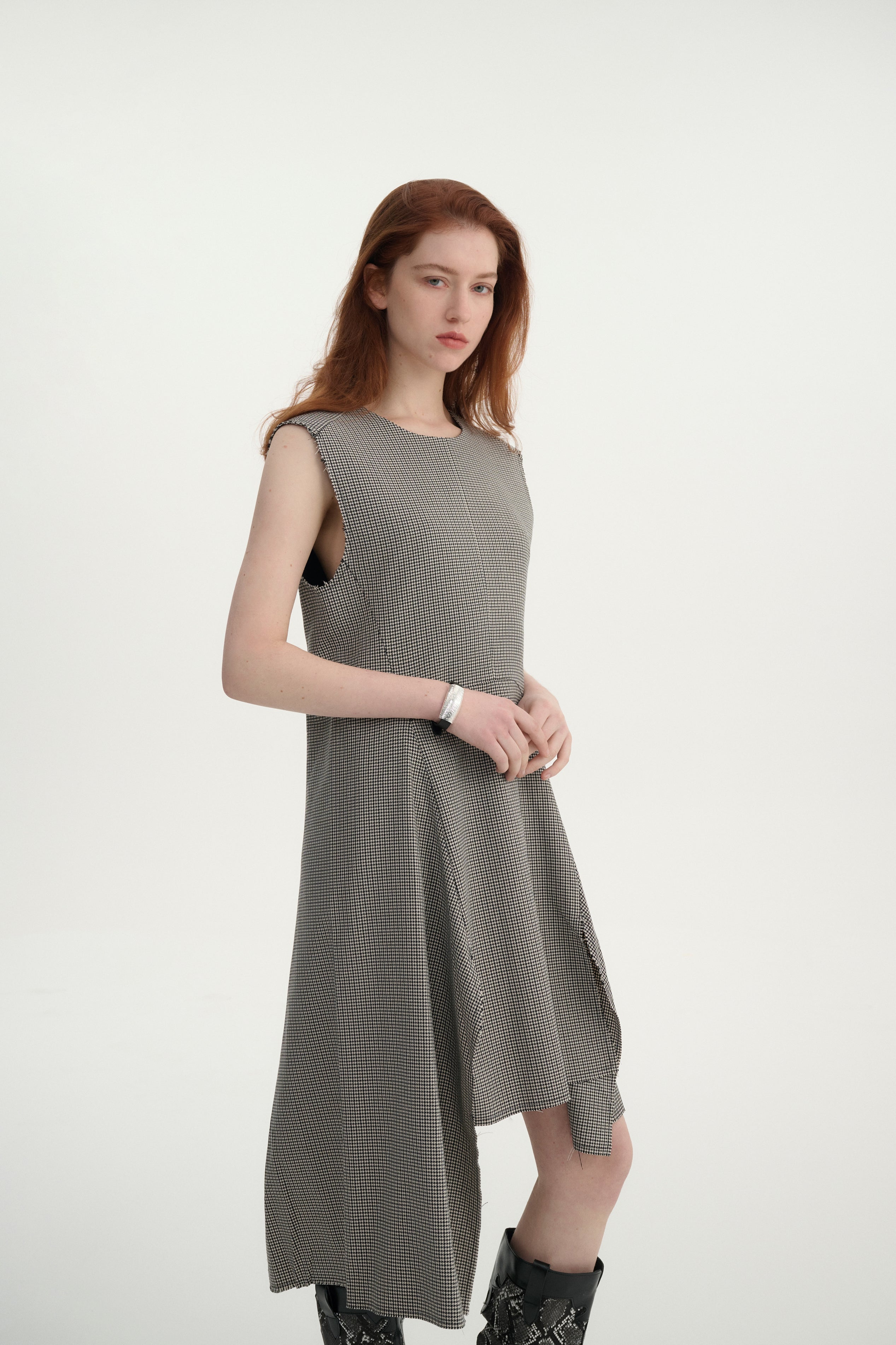 Checkered sleeveless dress