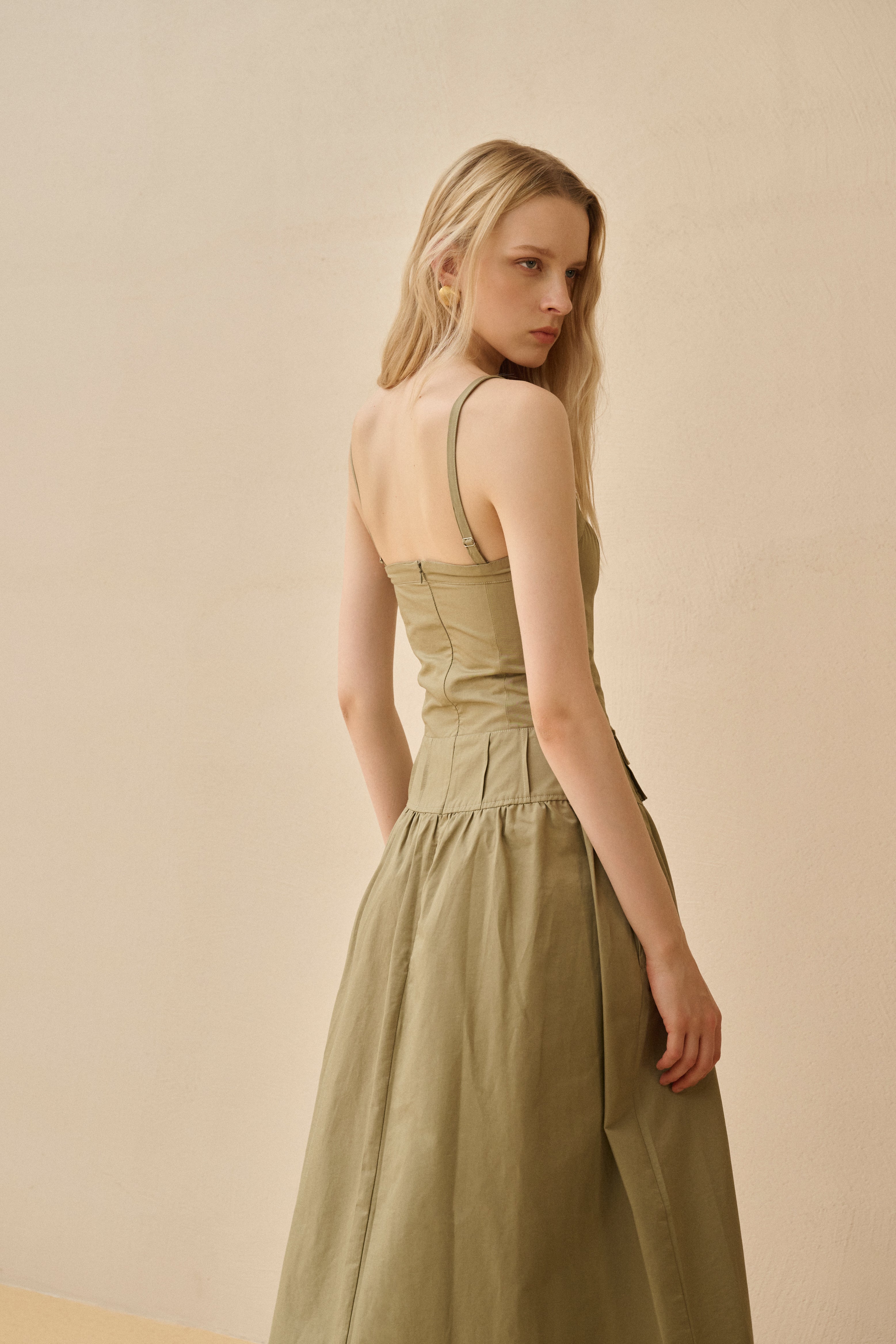 Detachable strap cotton dress