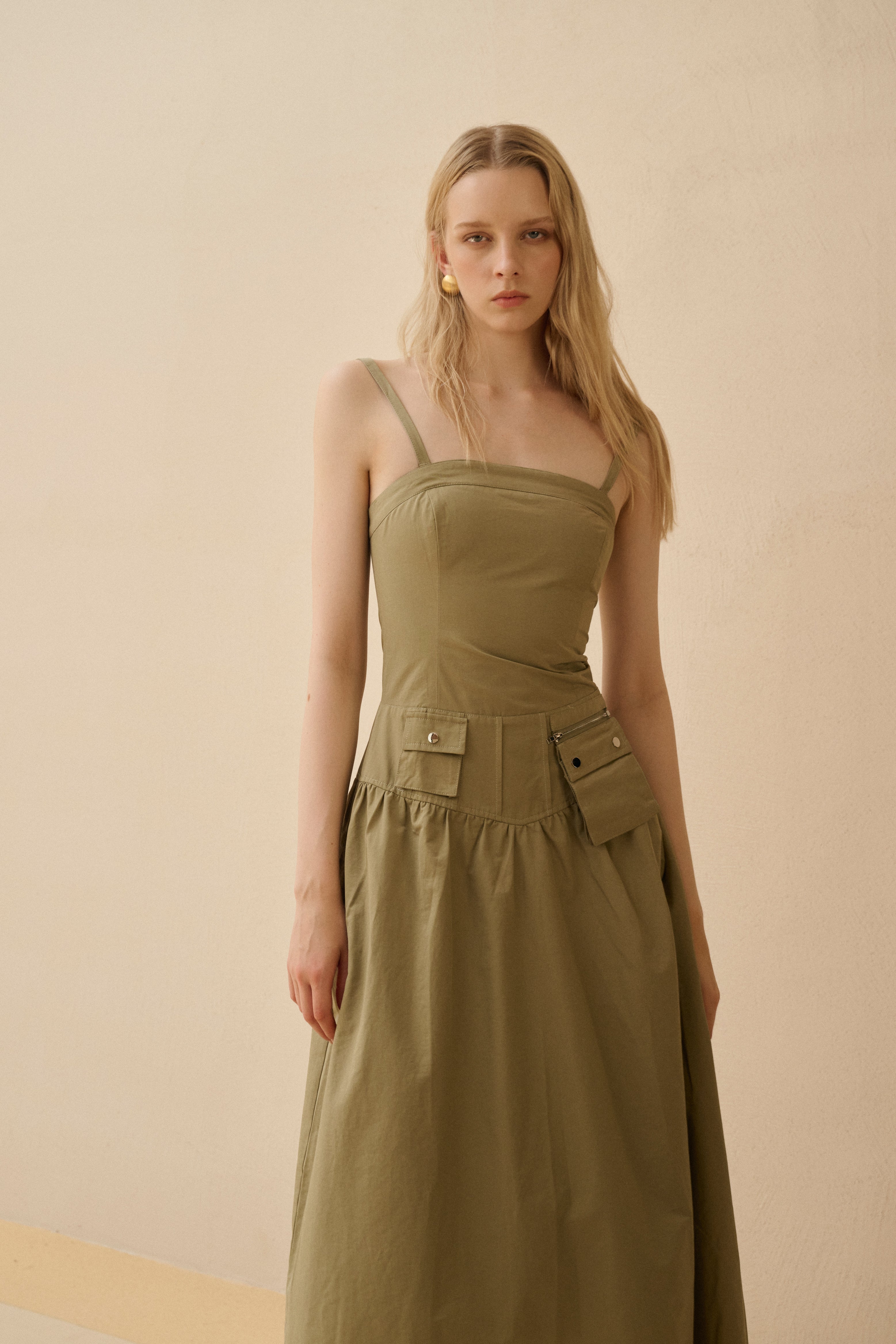 Detachable strap cotton dress