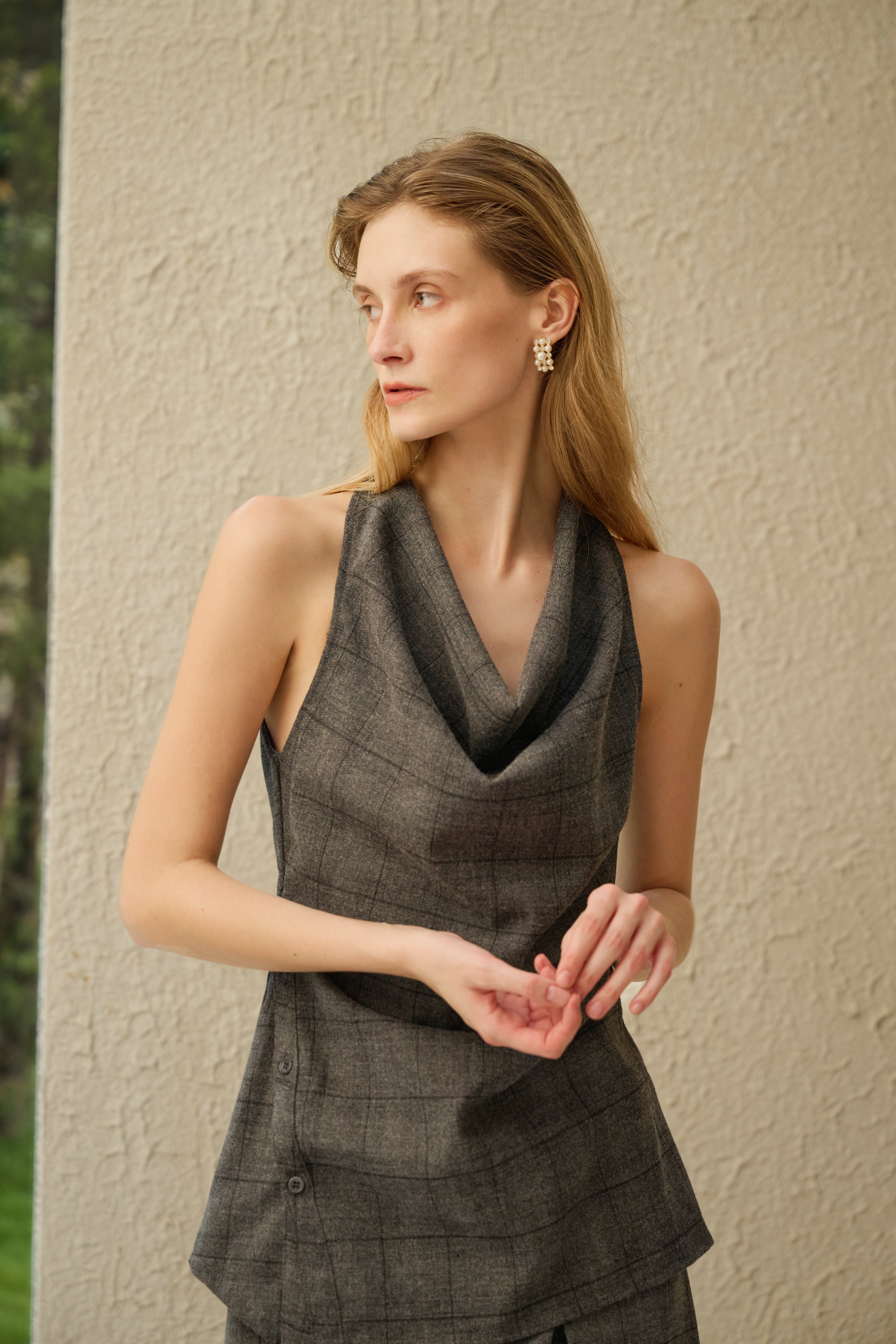 Cowl neck top & maxi skirt