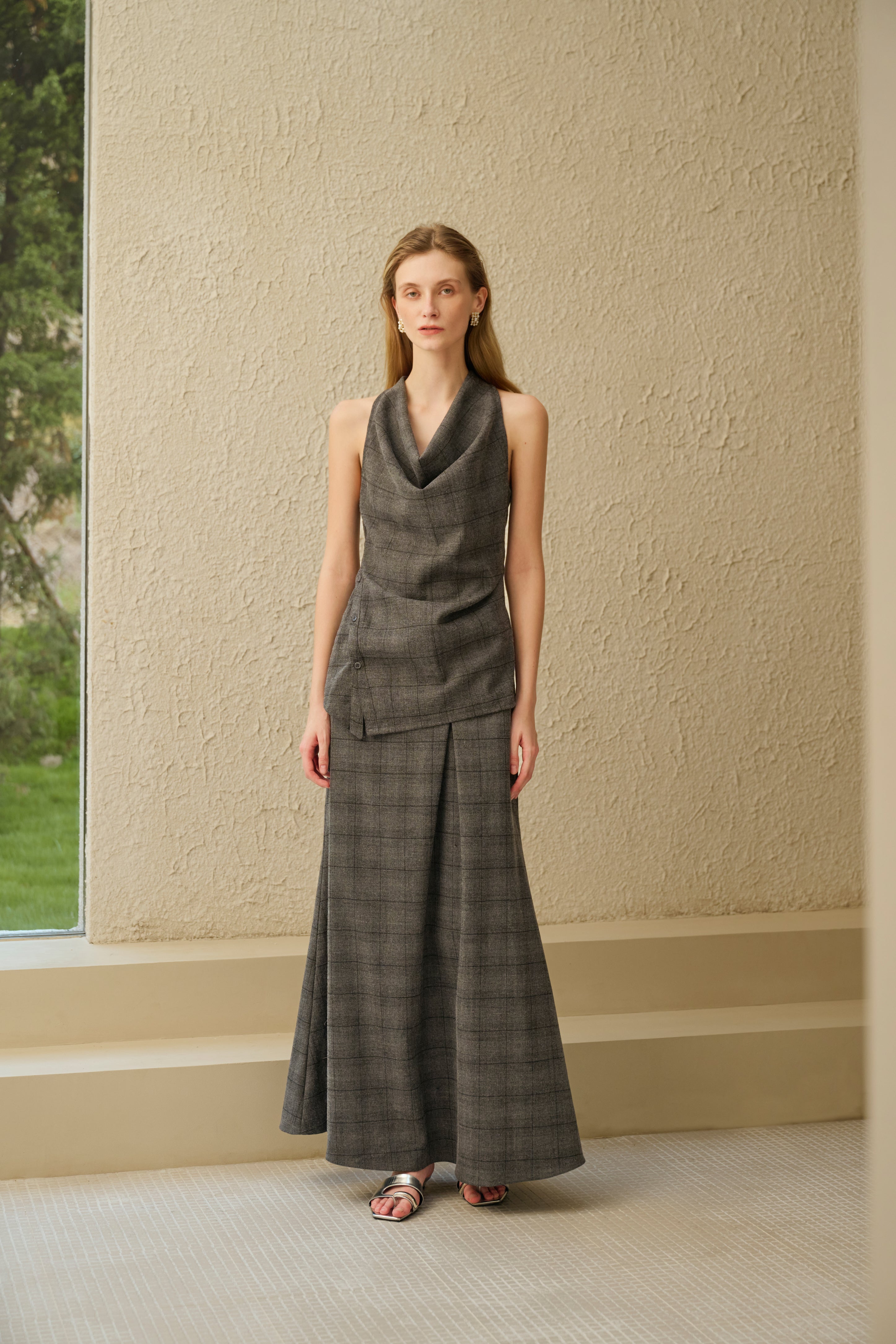 Cowl neck top & maxi skirt