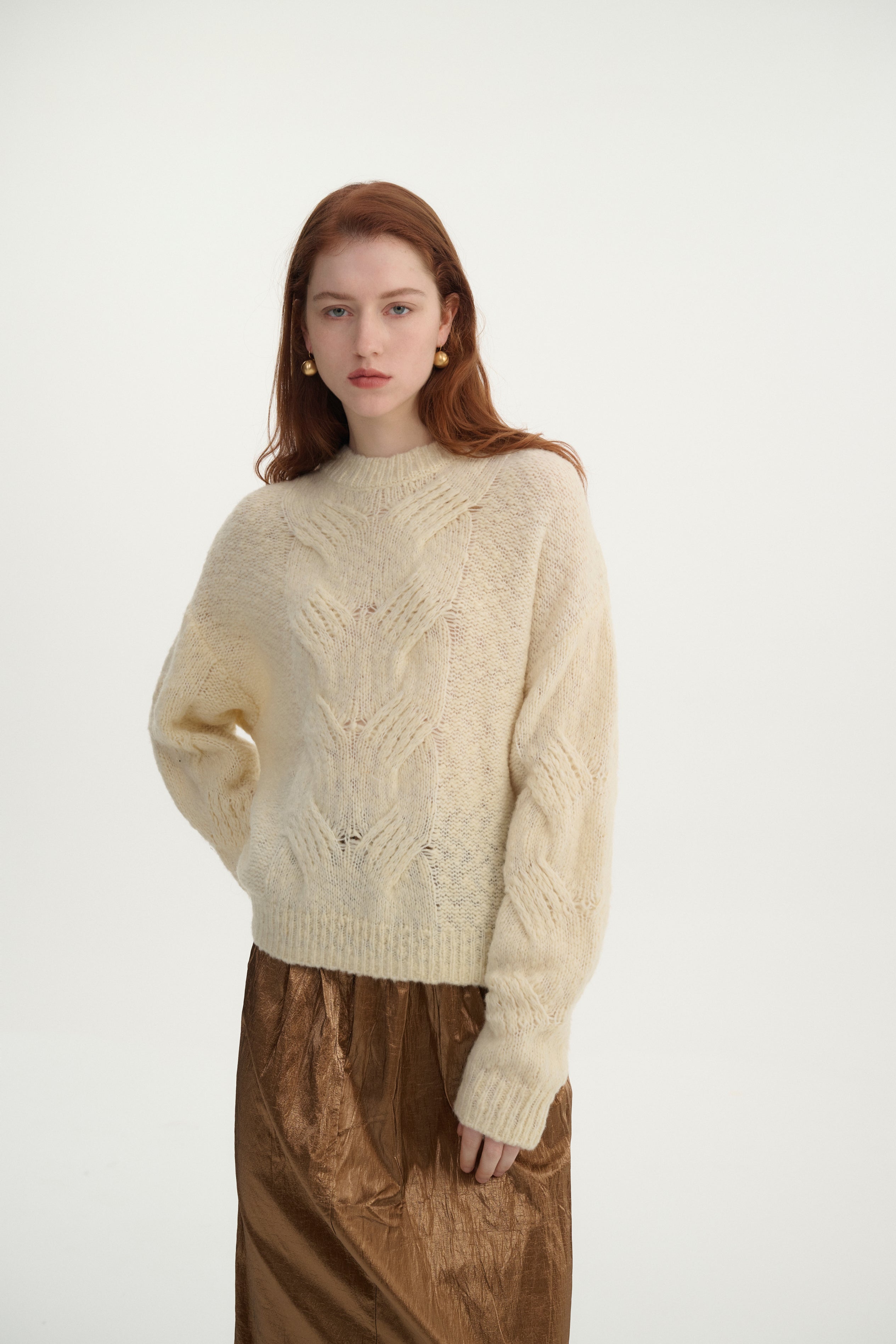 Crew neck wool sweater