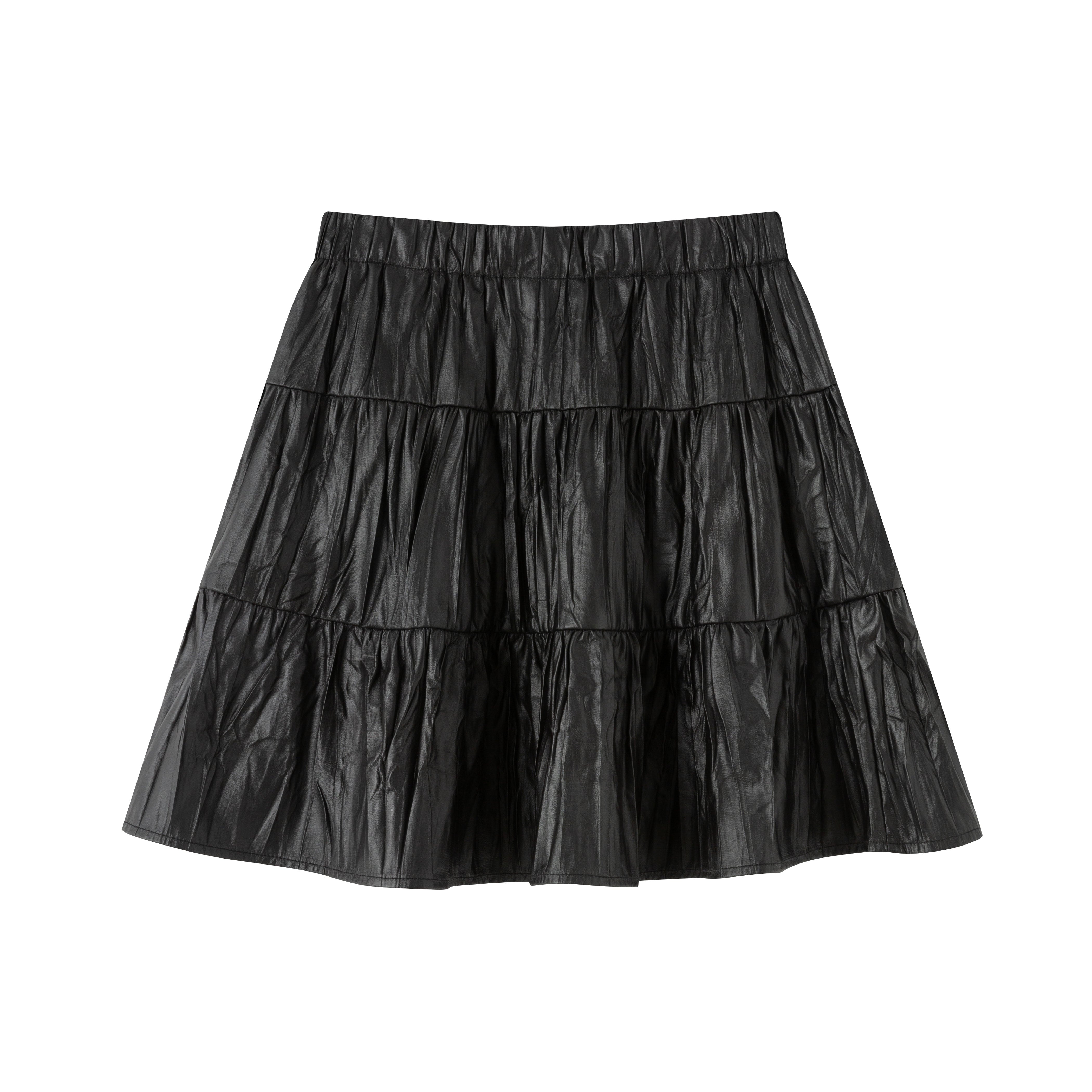 Crinkled A-line skirt
