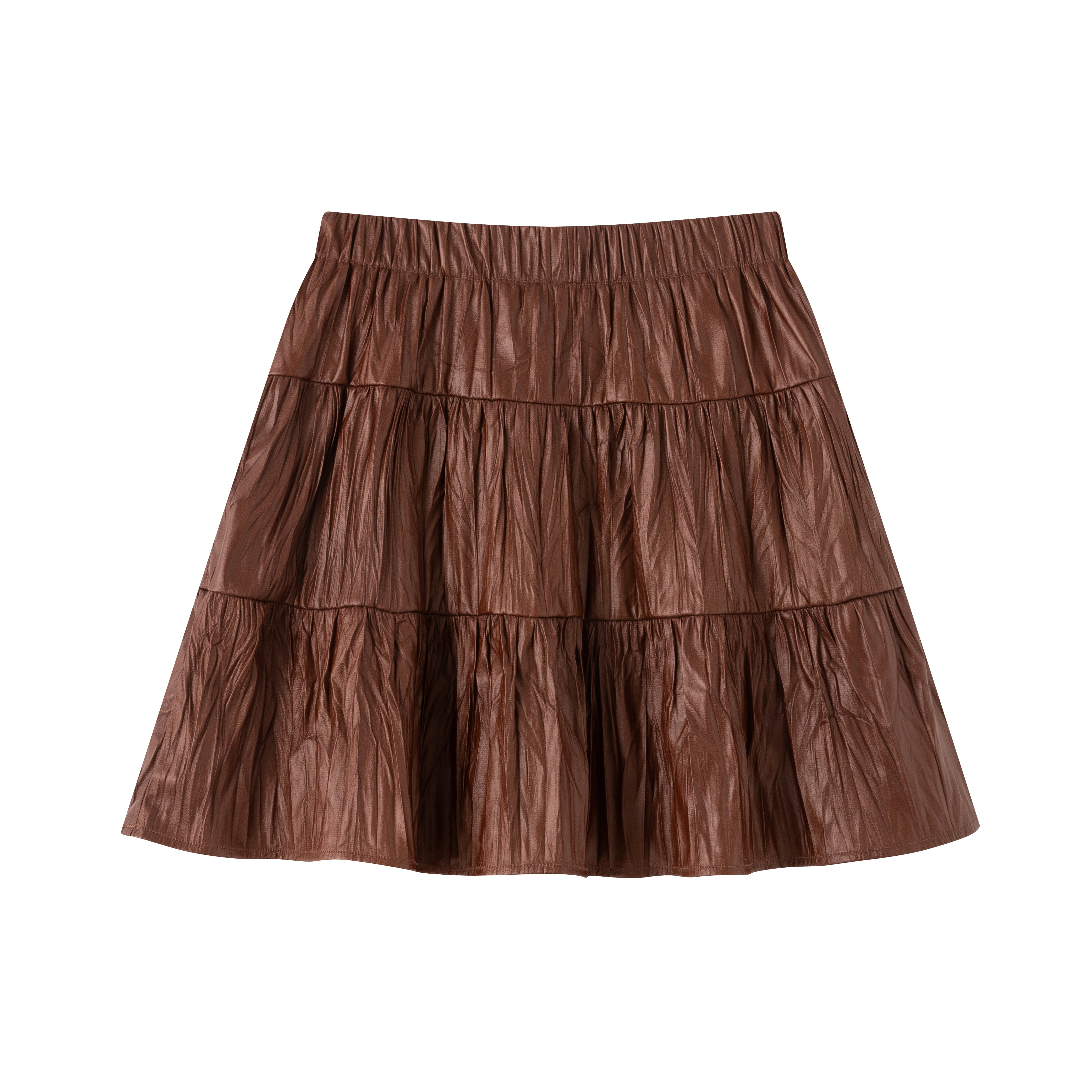 Crinkled A-line skirt