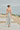 Cross-back open knit stripe set