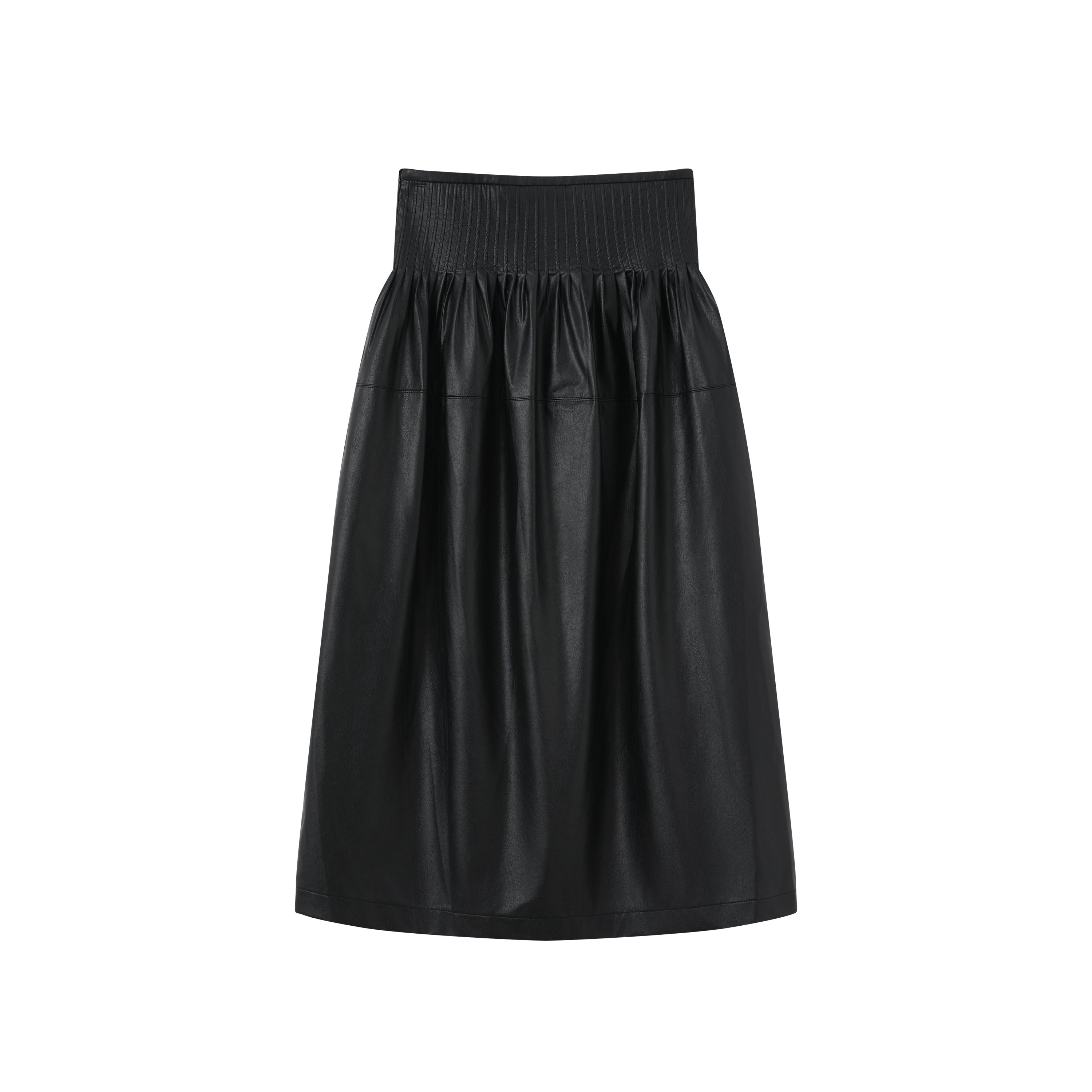 Faux leather midi skirt