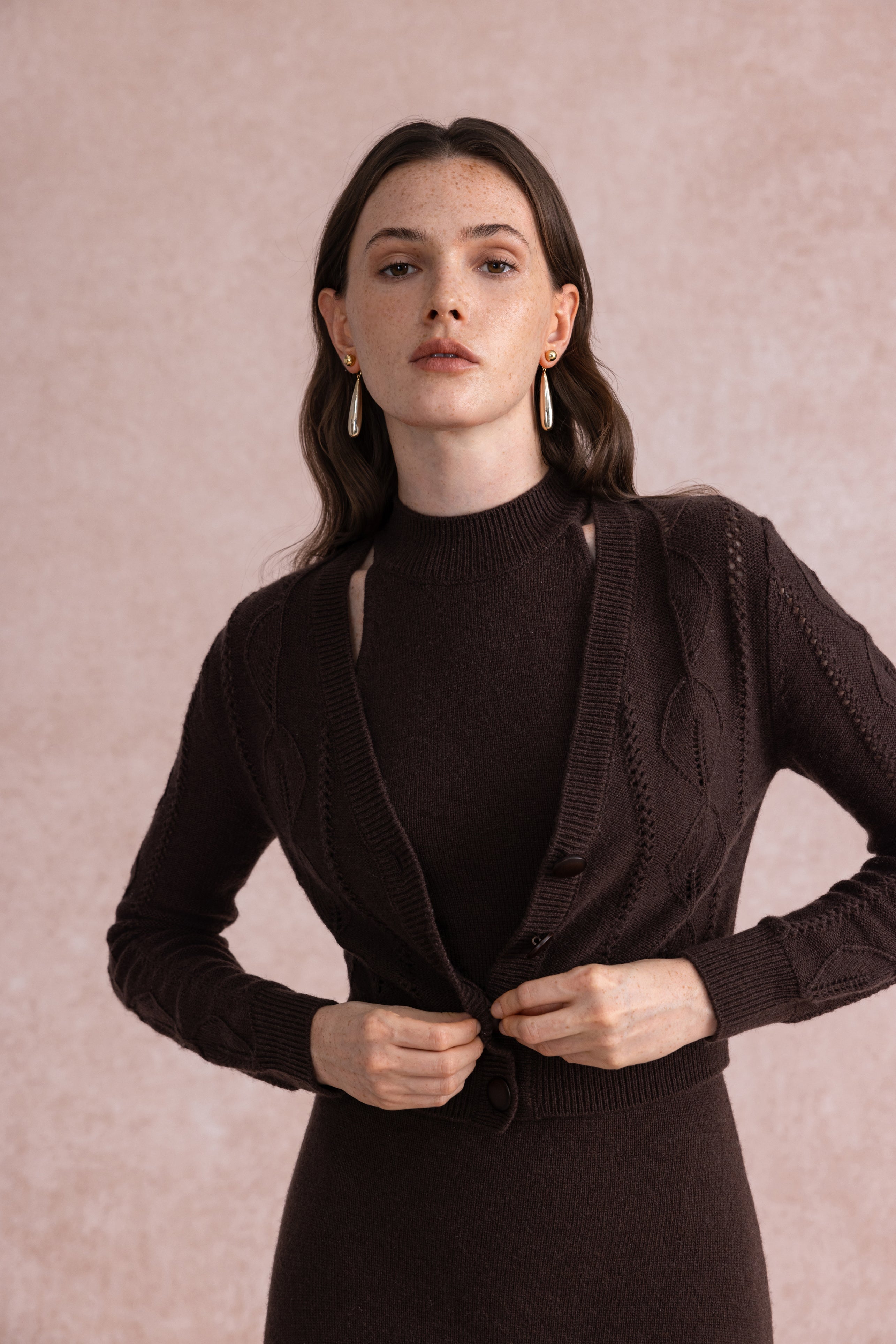 Fitted wool cardigan