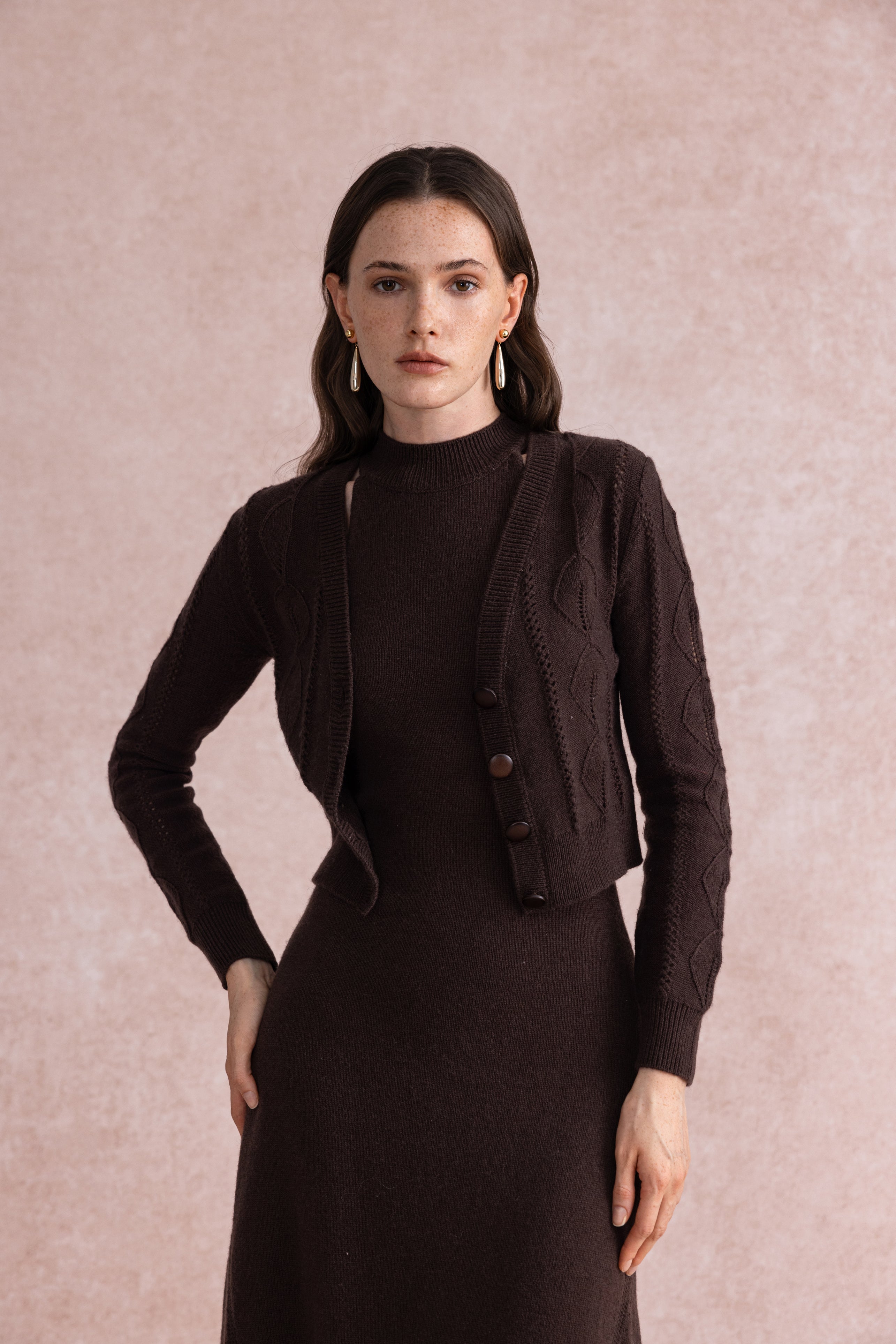 Fitted wool cardigan