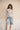 Floral print denim bermuda shorts