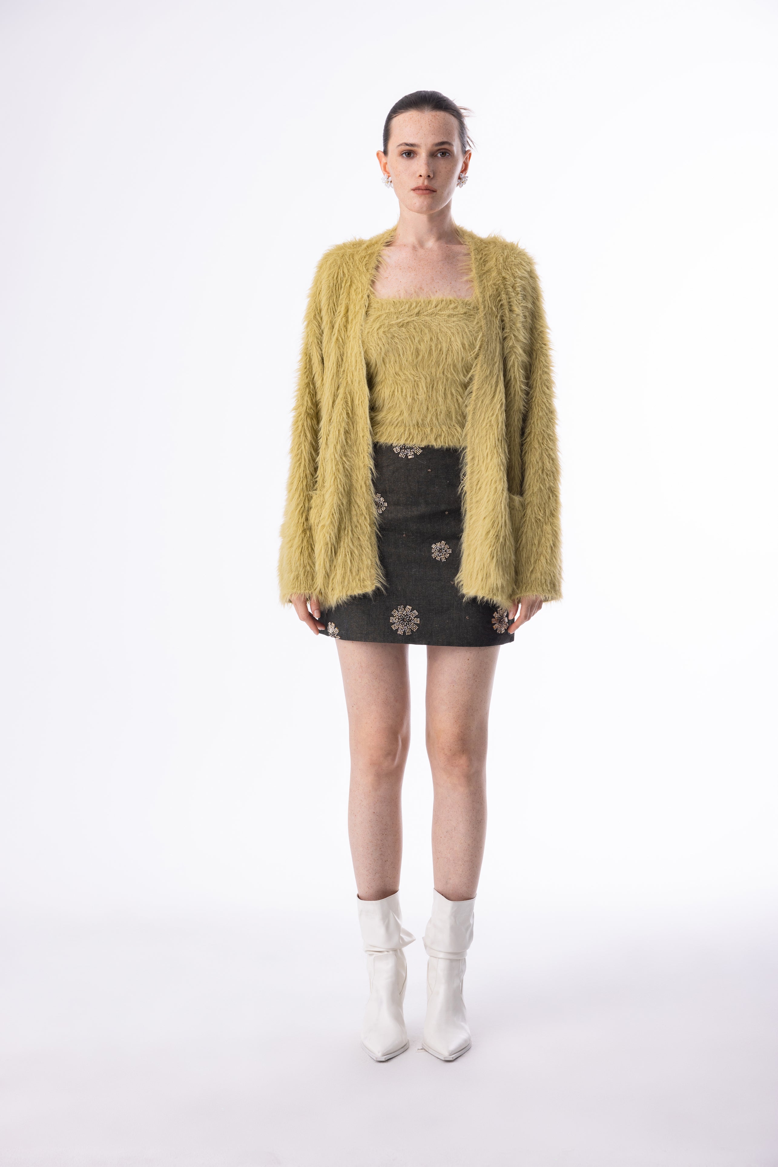 Fuzzy knit two-piece set