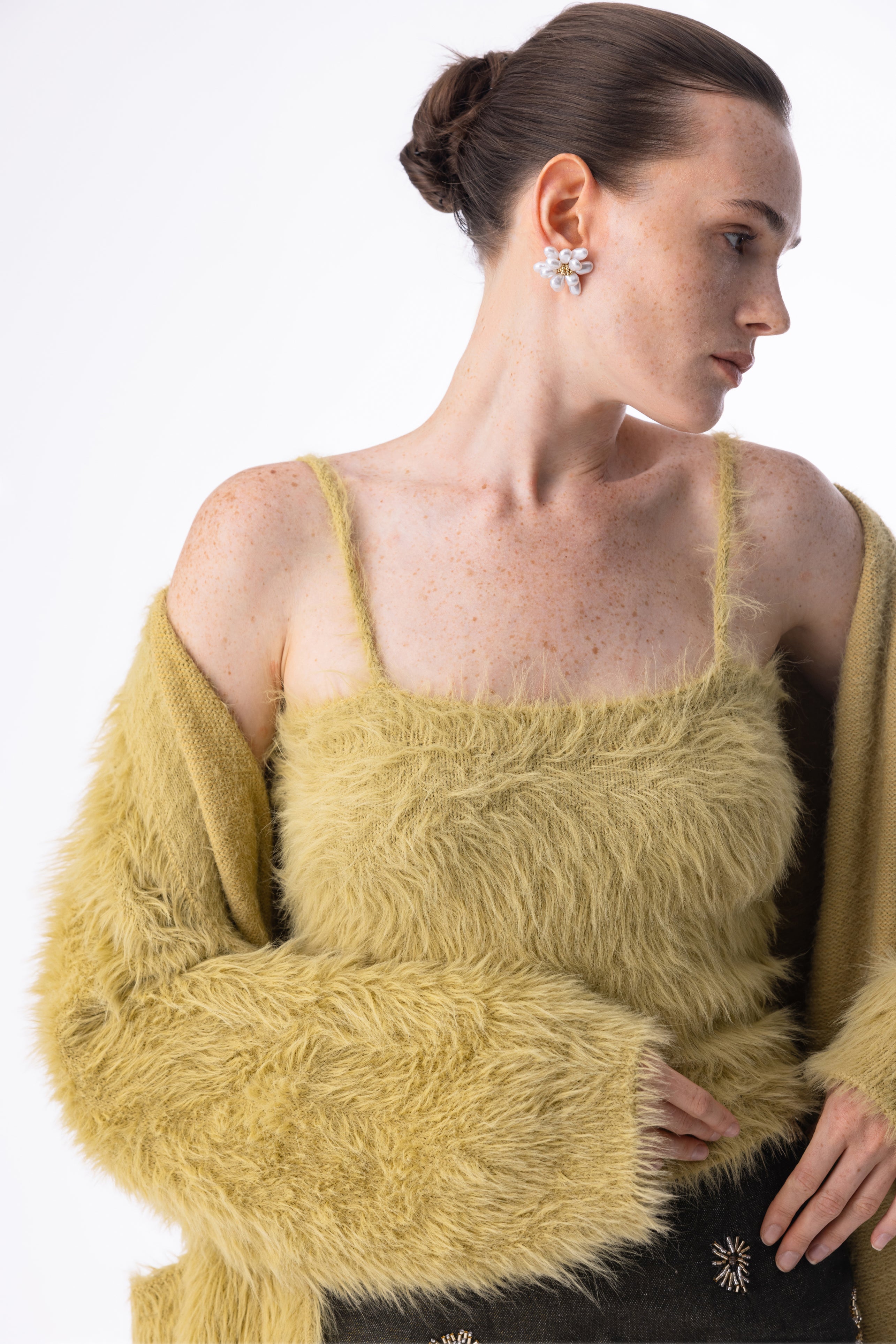 Fuzzy knit two-piece set