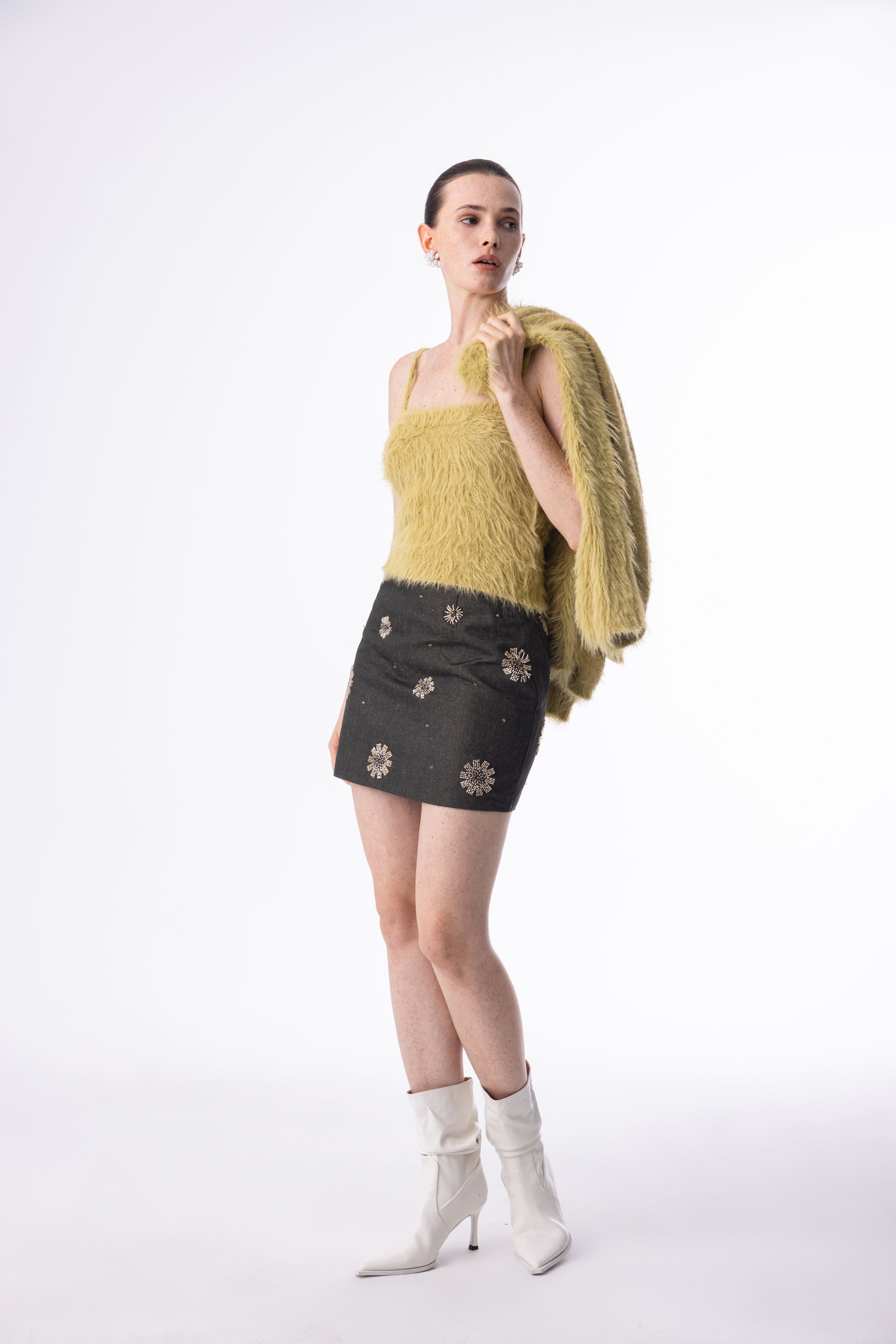 Fuzzy knit two-piece set