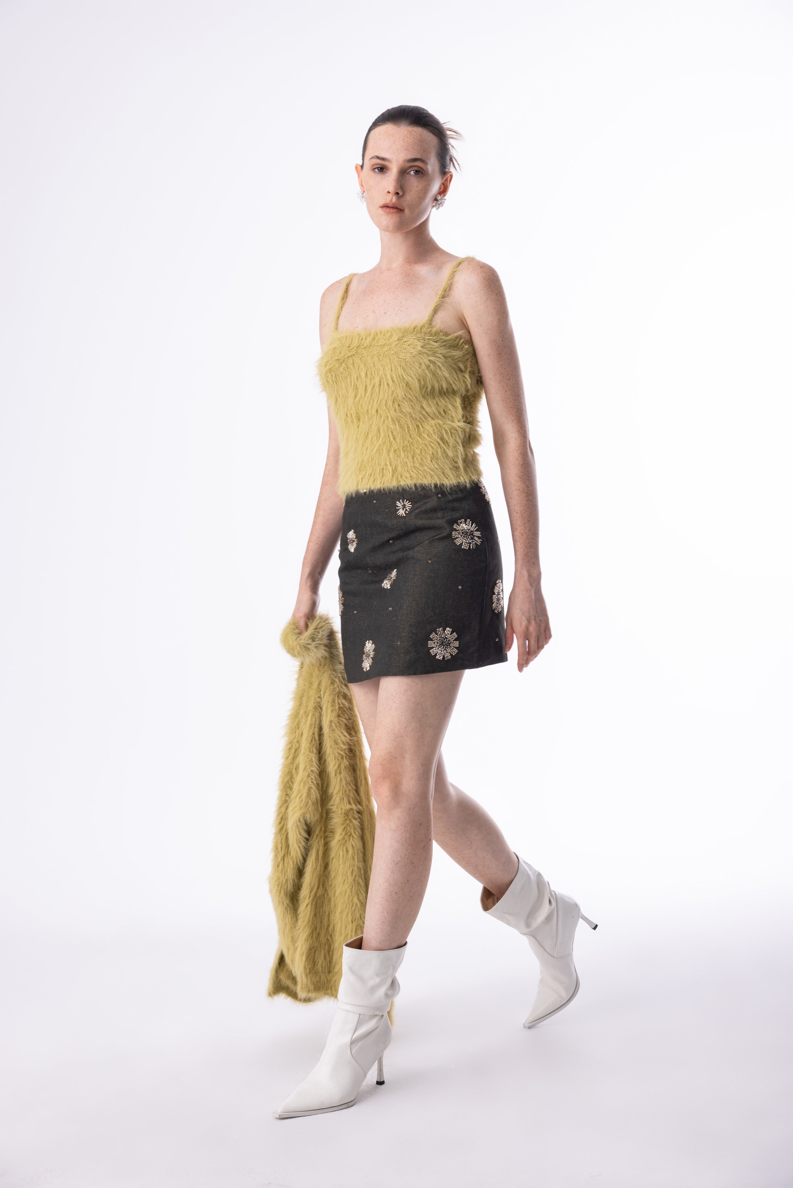 Glitter garden mini skirt