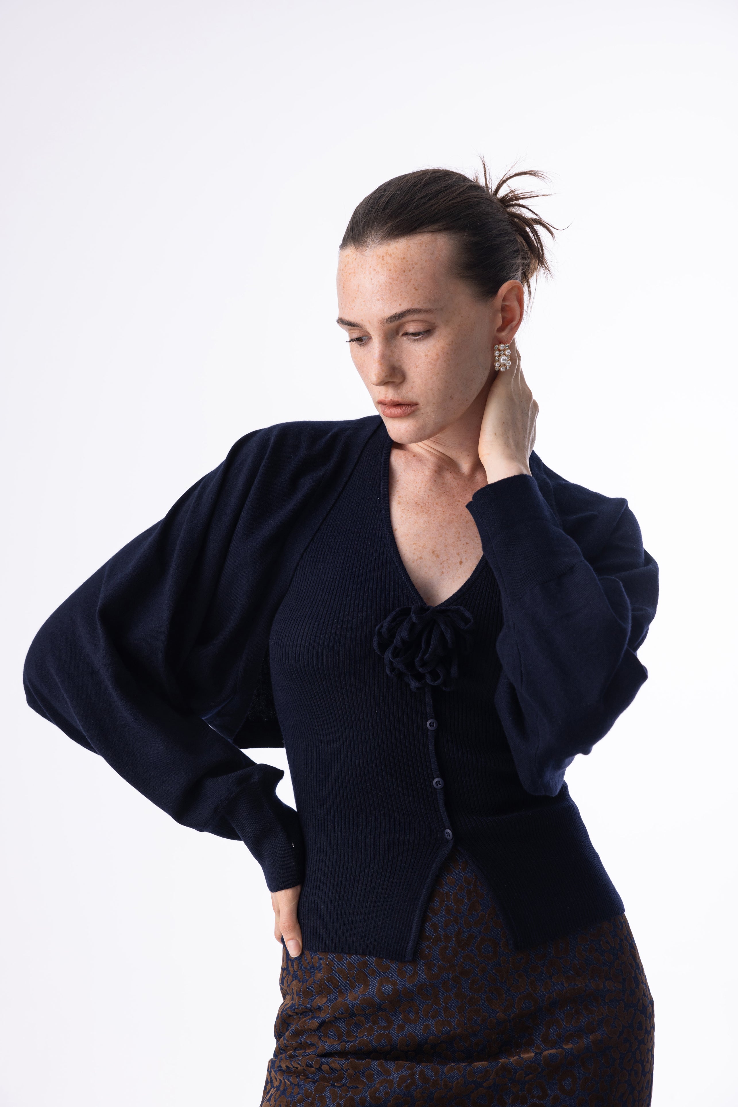 Floral ribbed tank & shrug