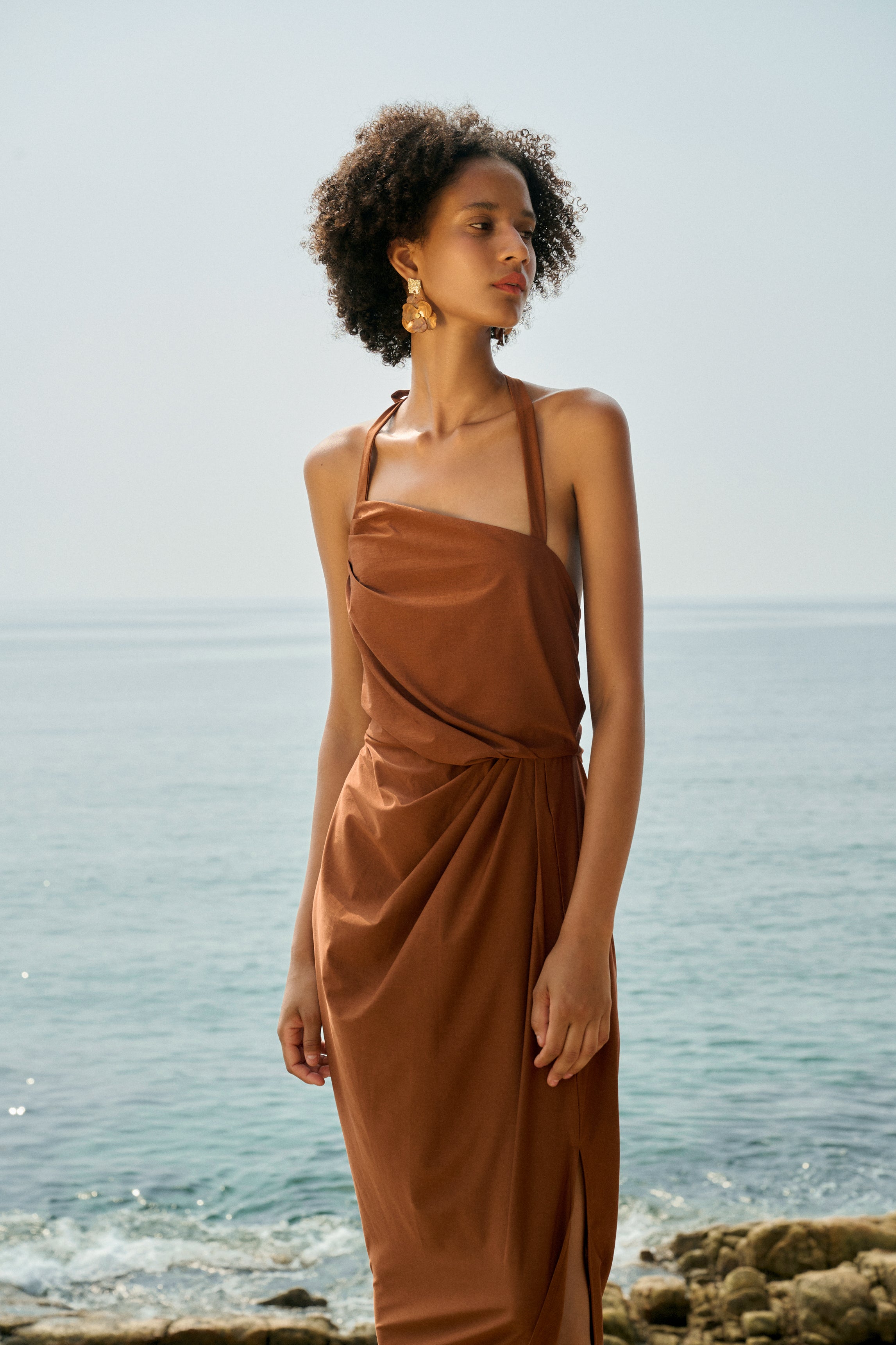 Halterneck Asymmetrical Dress