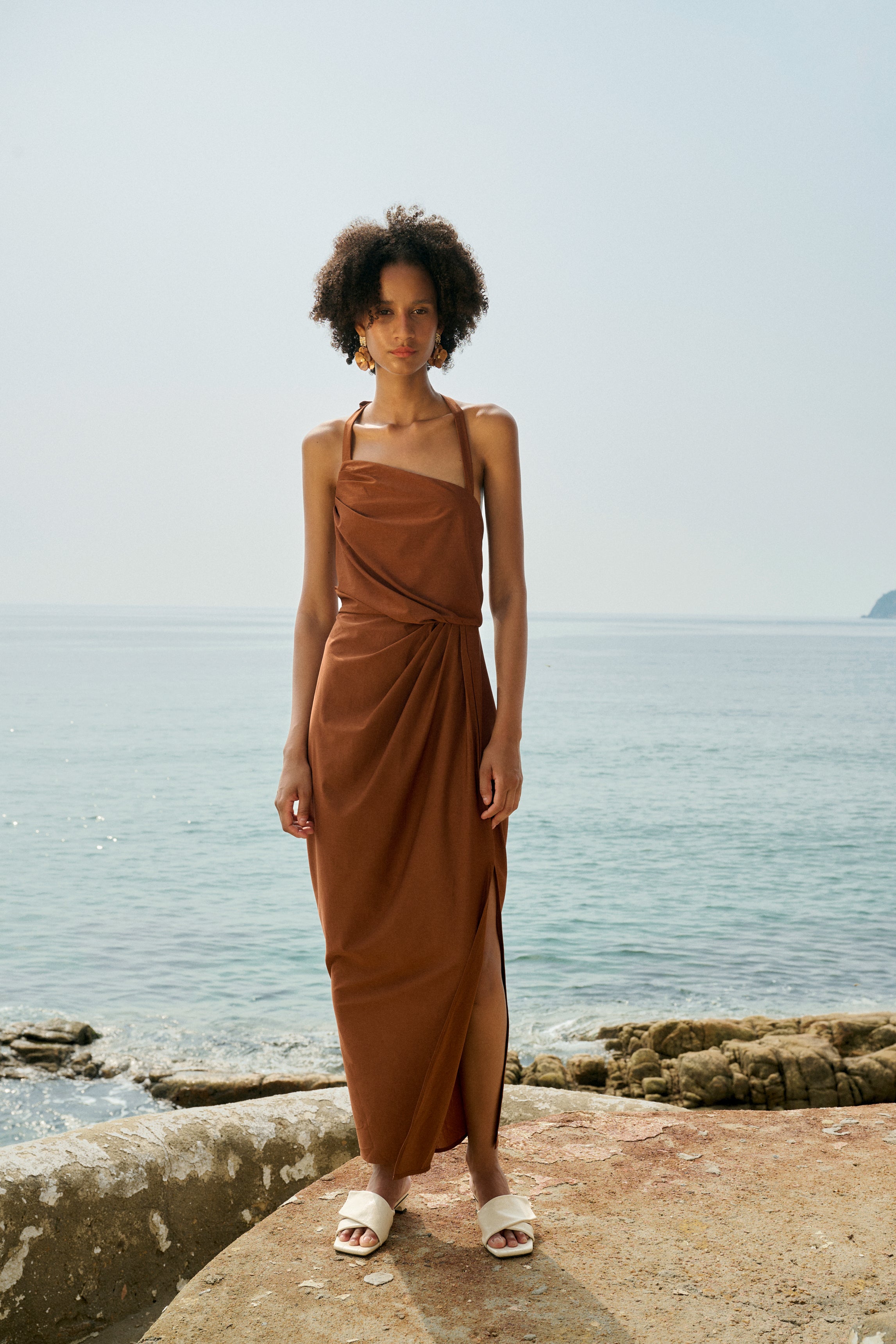 Halterneck Asymmetrical Dress