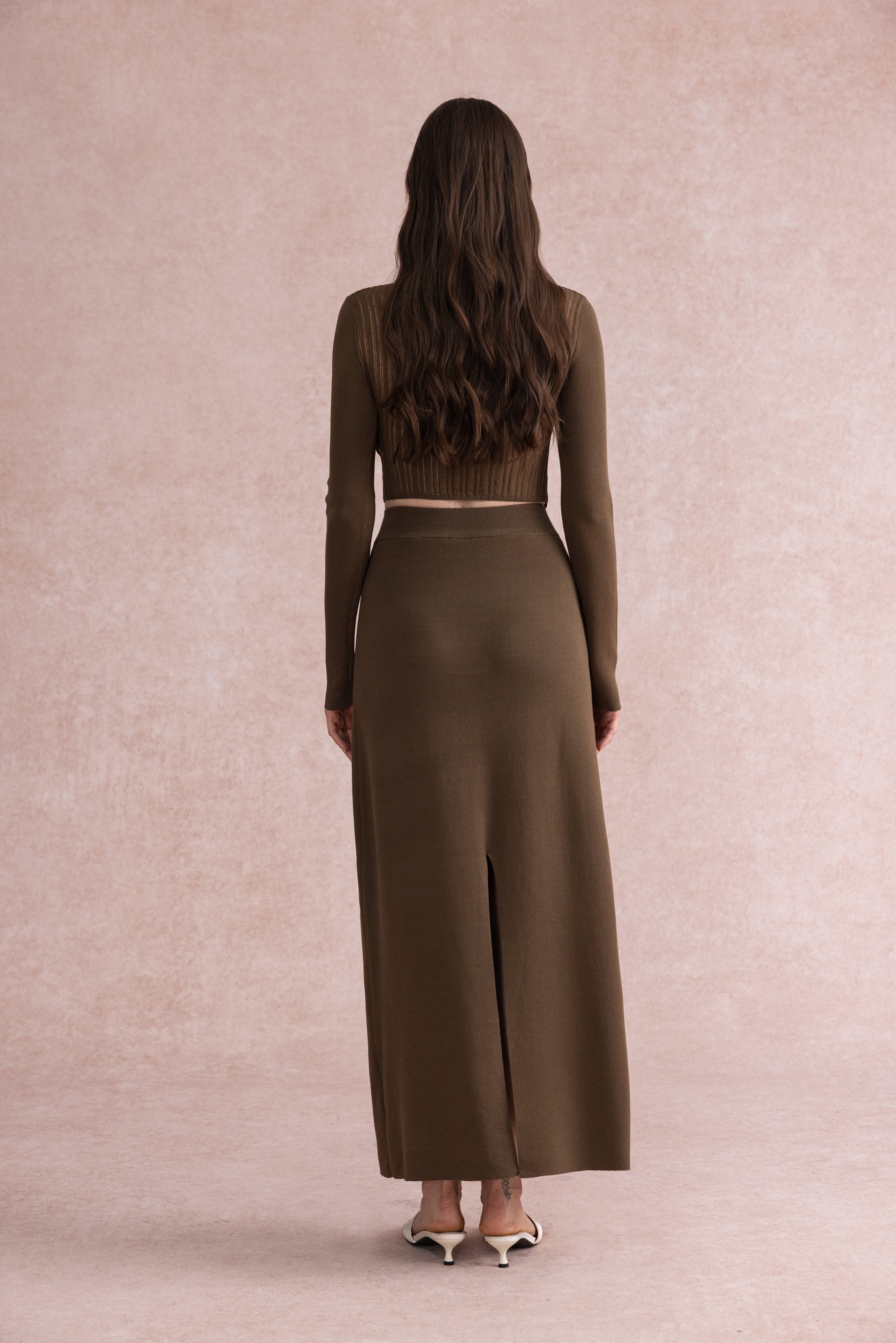 High-low hem knit set