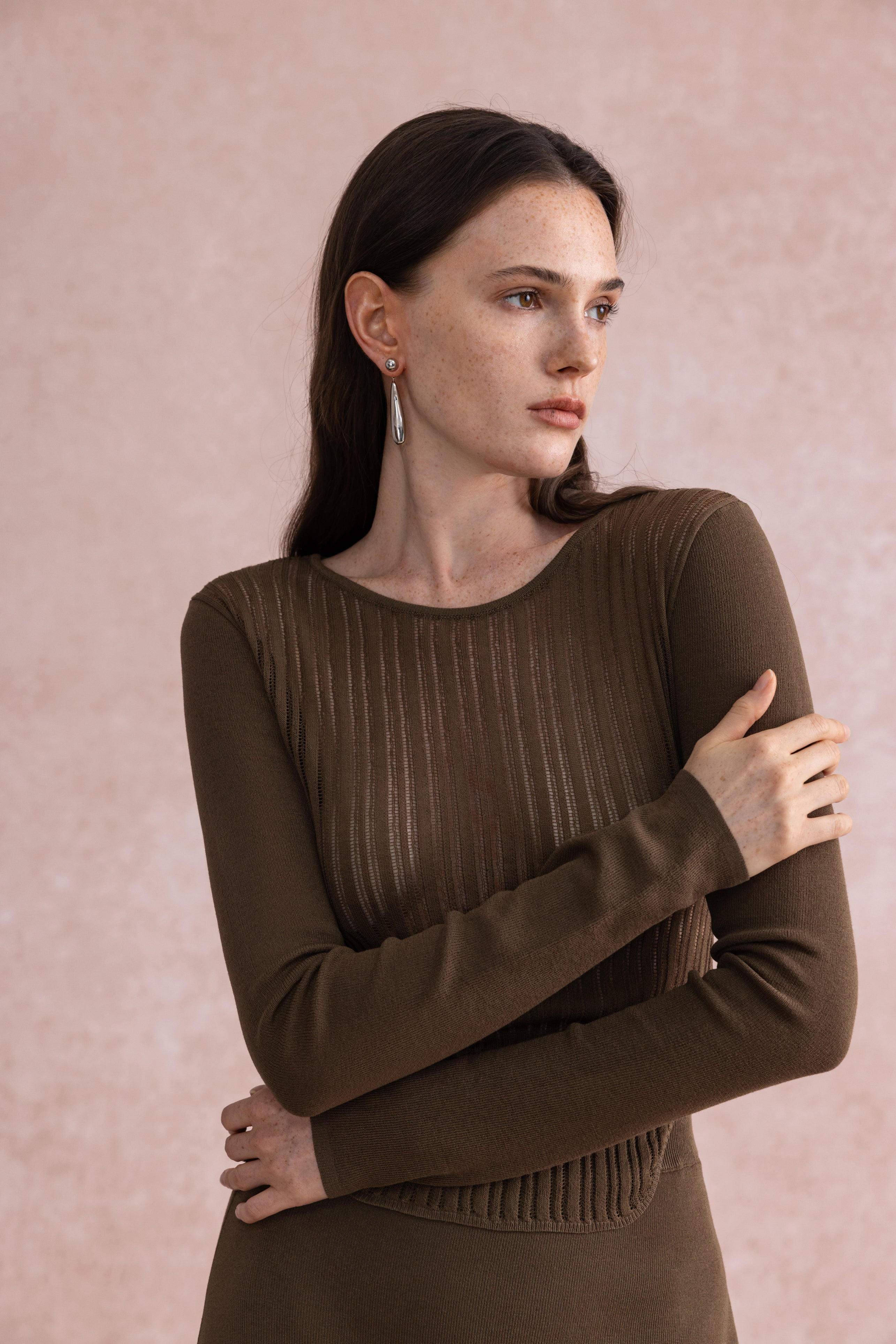 High-low hem knit set