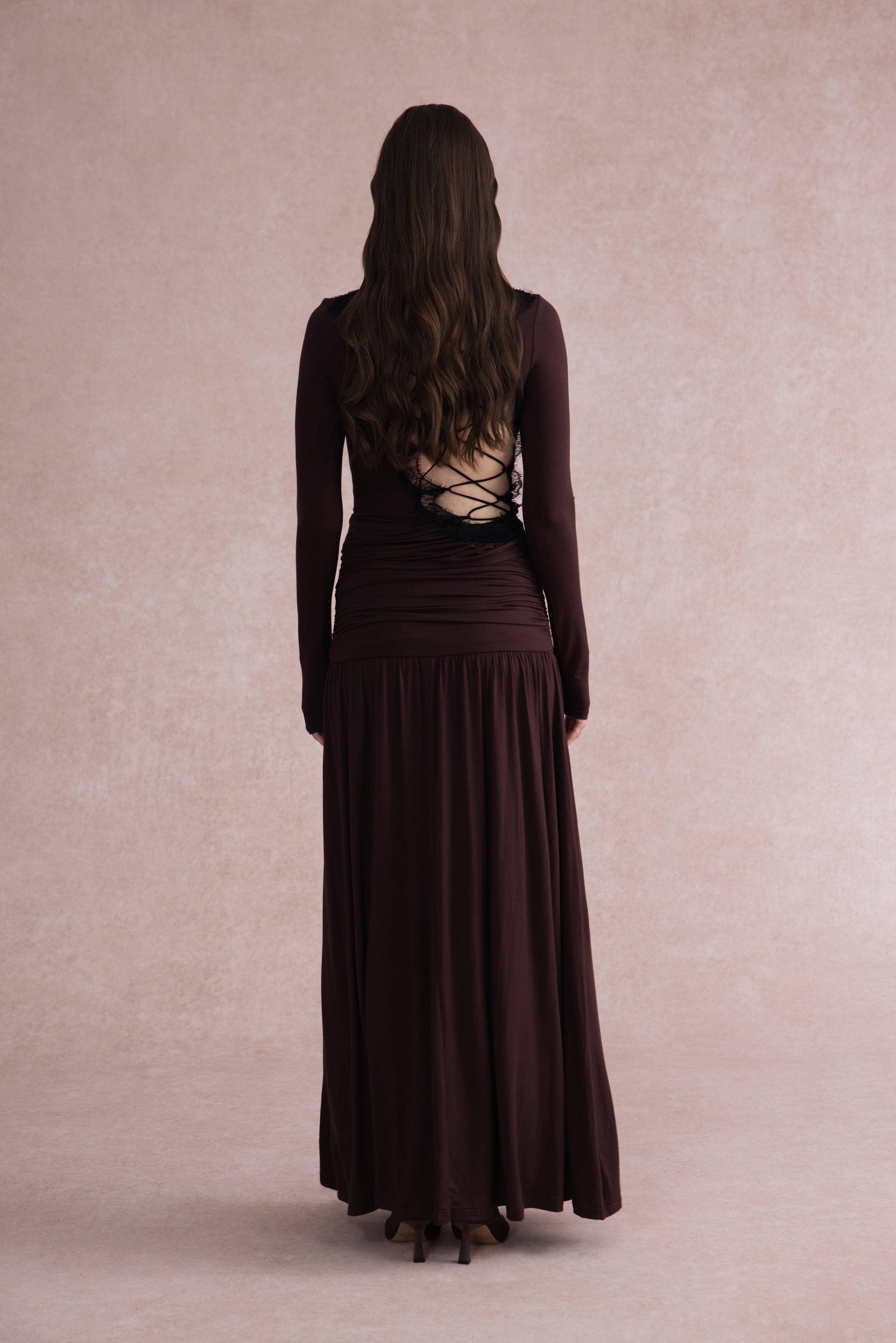 Lace up back top & maxi skirt