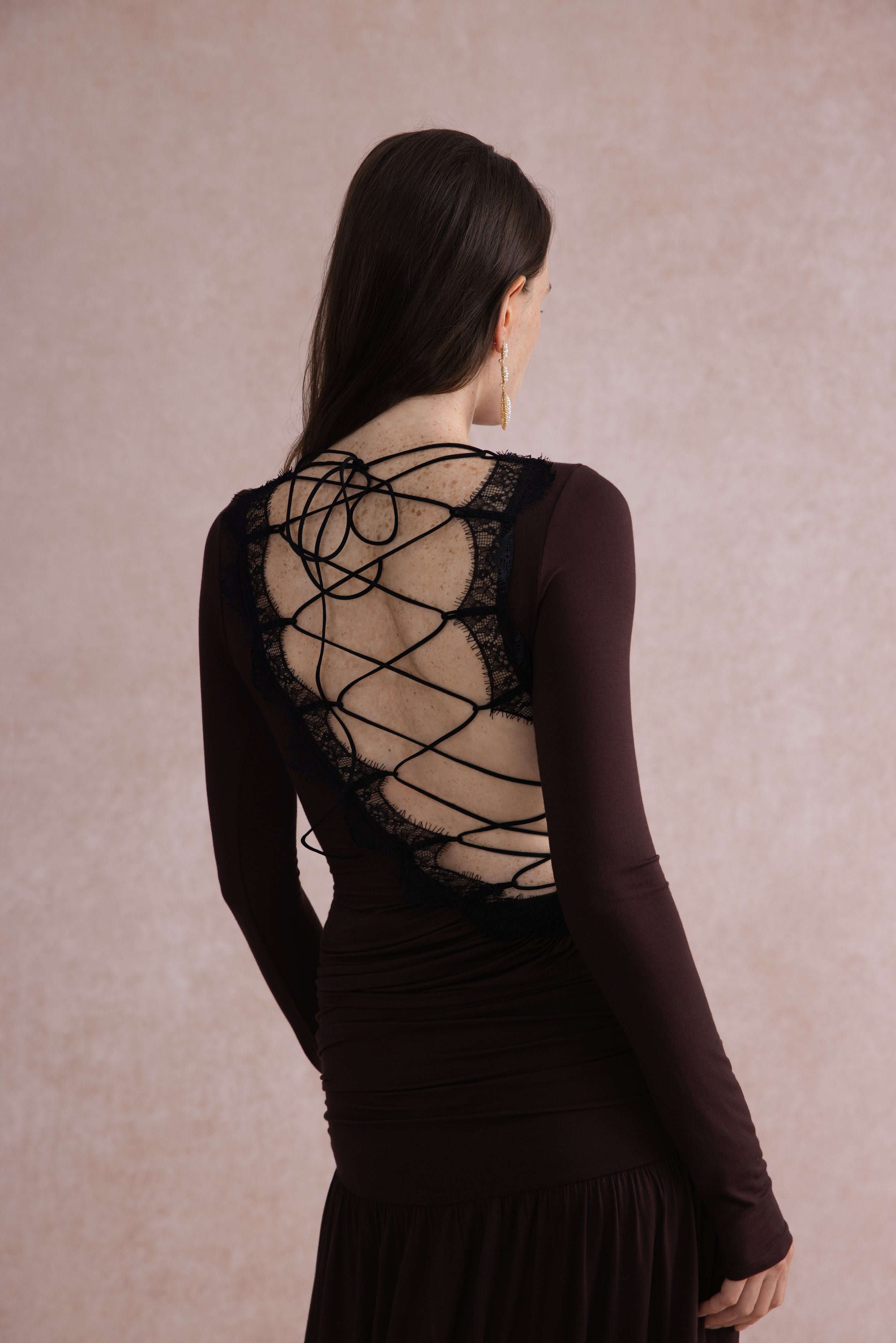 Lace up back top & maxi skirt
