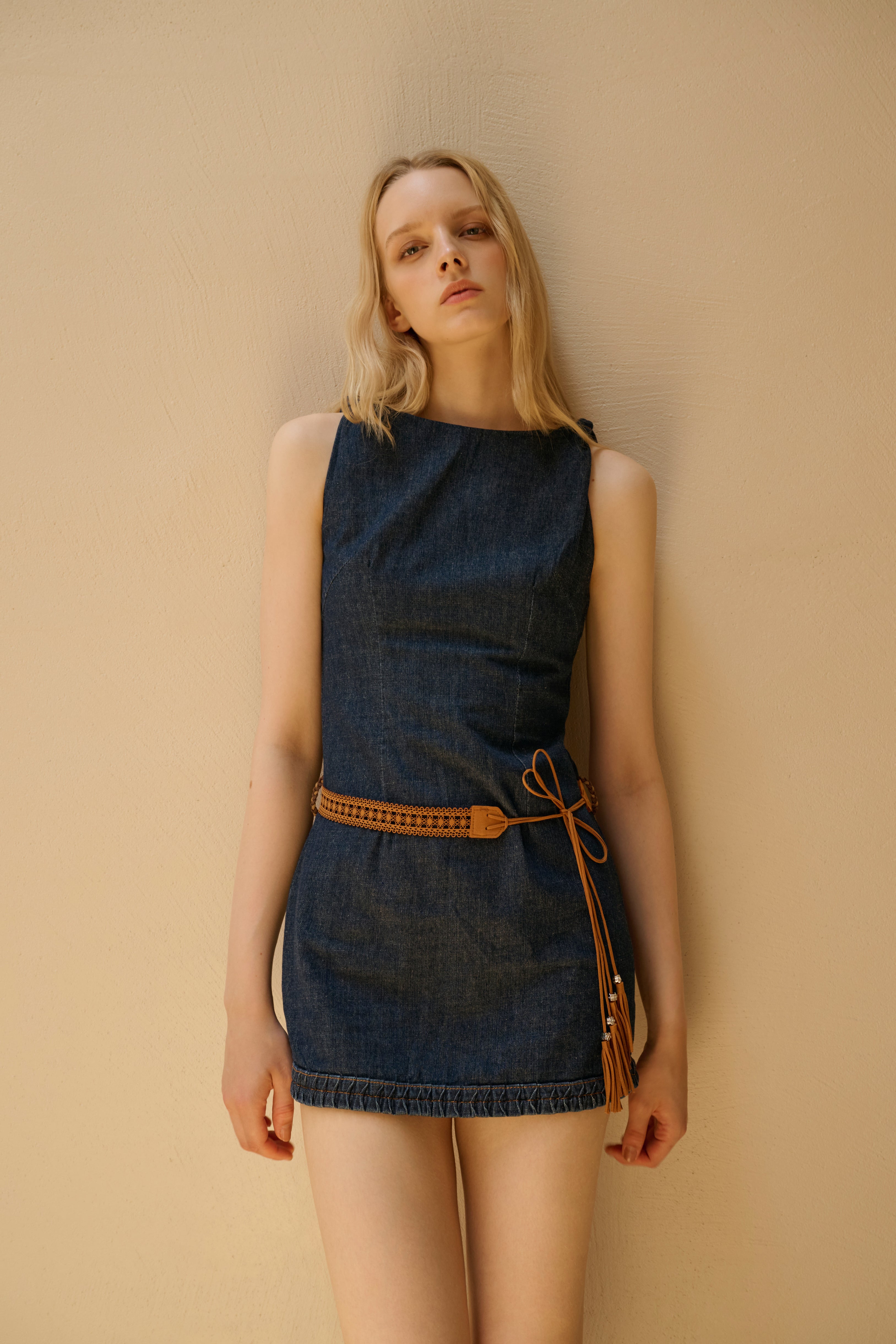 Lightweight denim mini dress
