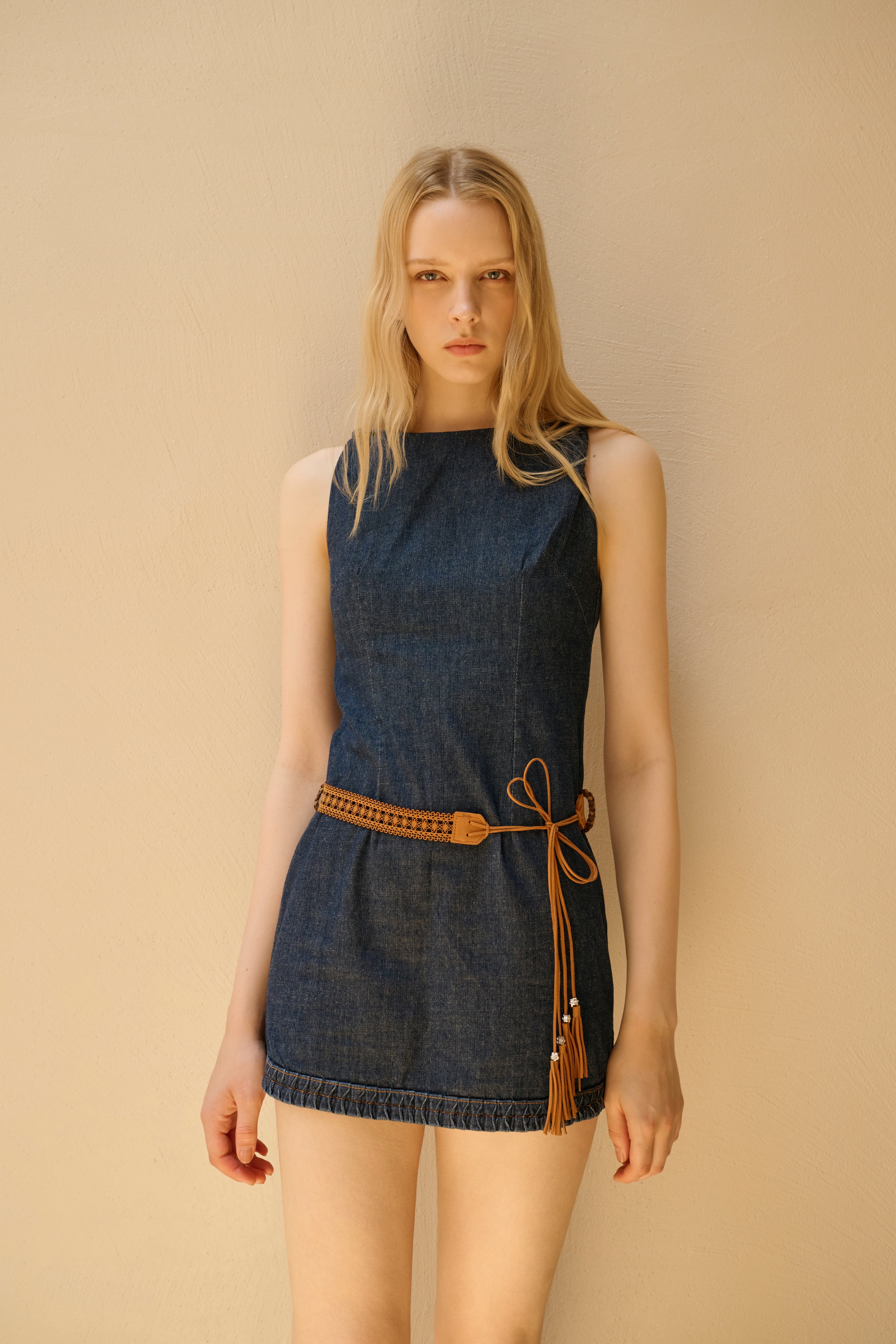 Lightweight denim mini dress