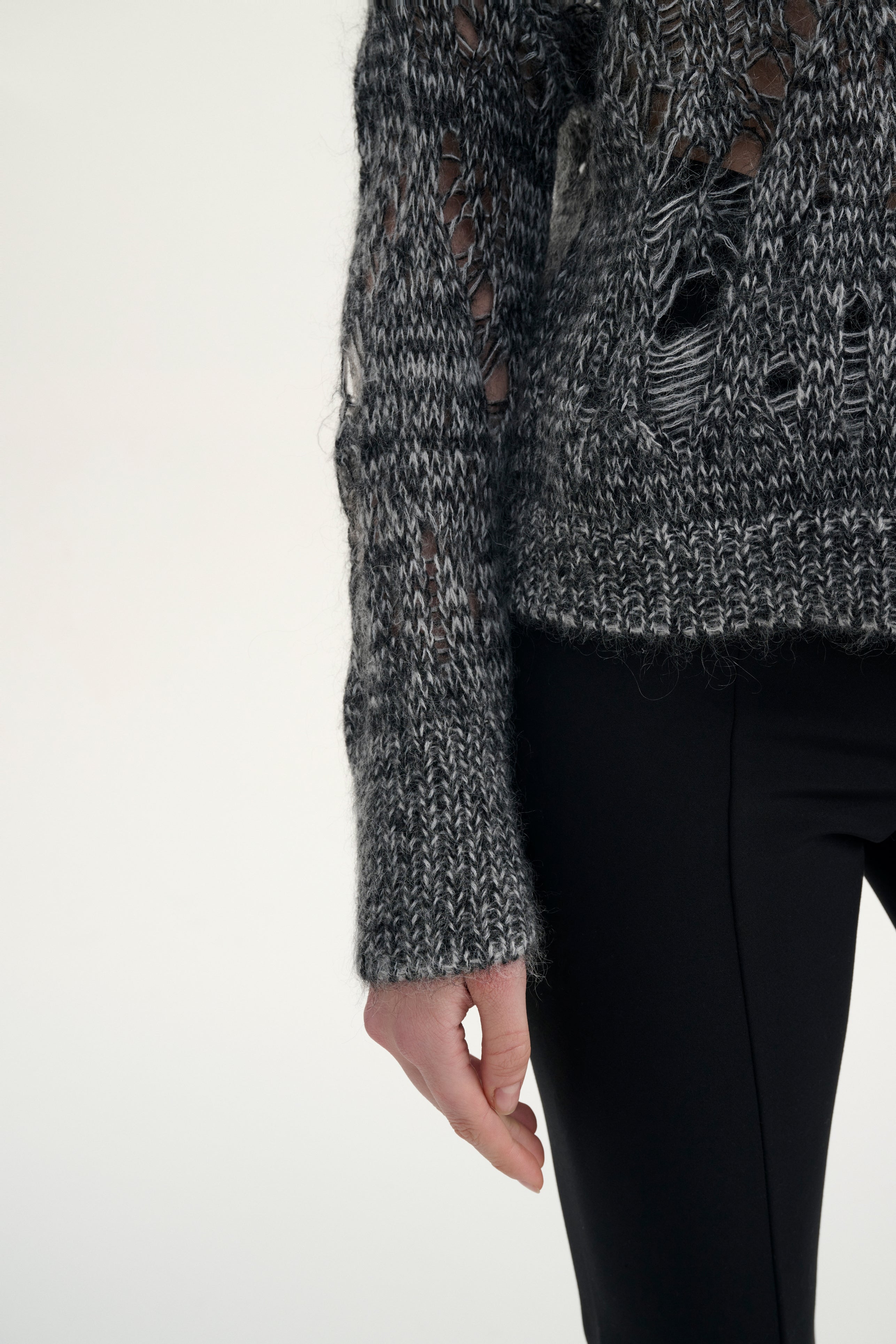 Wool blend loose knit sweater