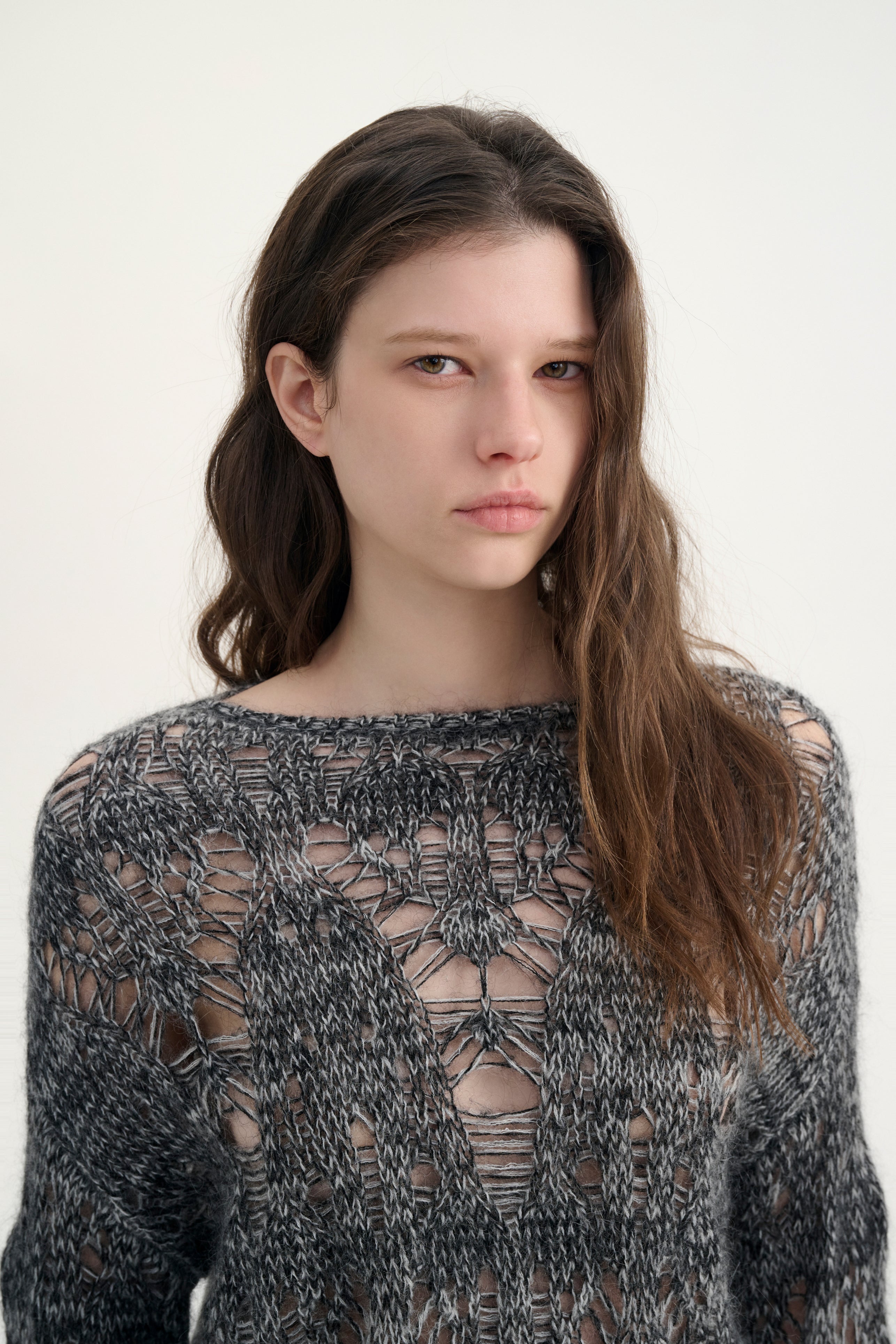 Wool blend loose knit sweater