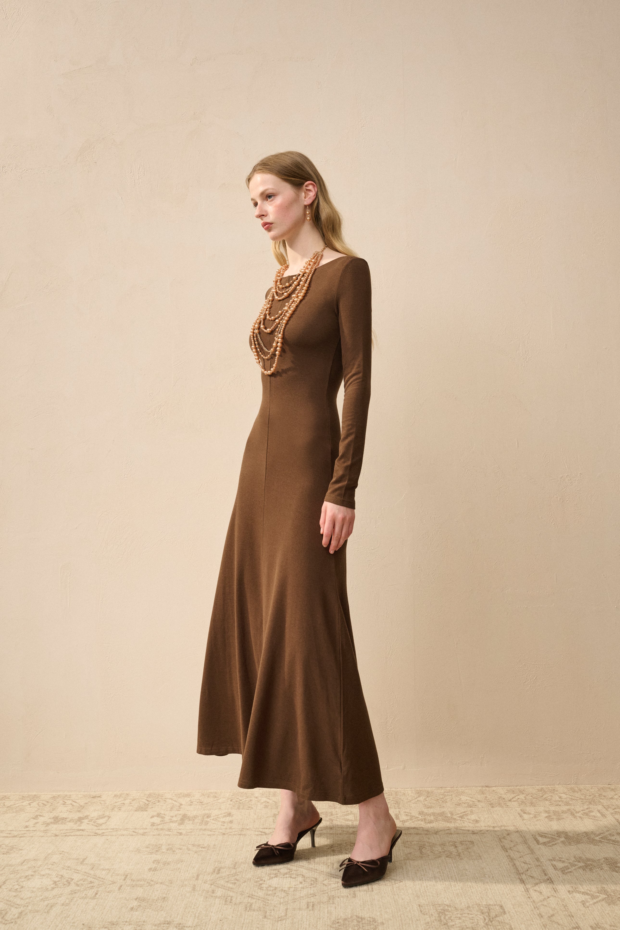 Long sleeve fit and flare dress