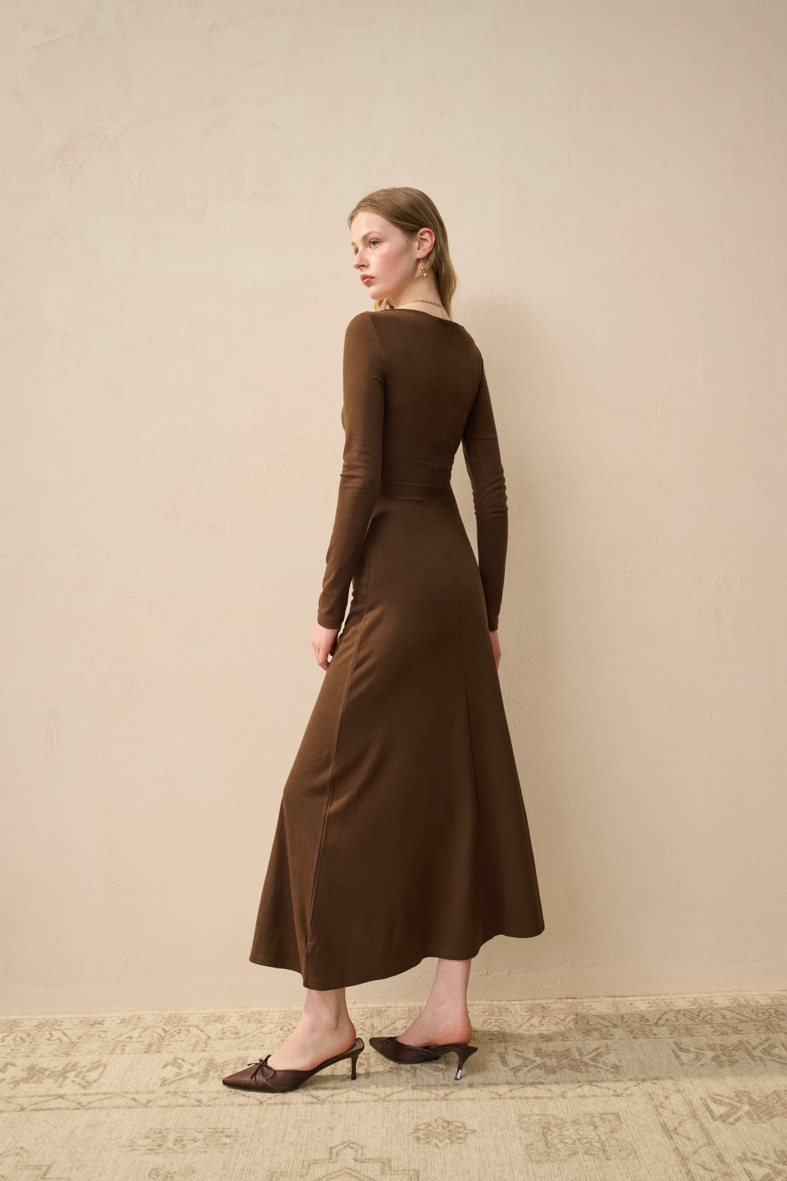 Long sleeve fit and flare dress