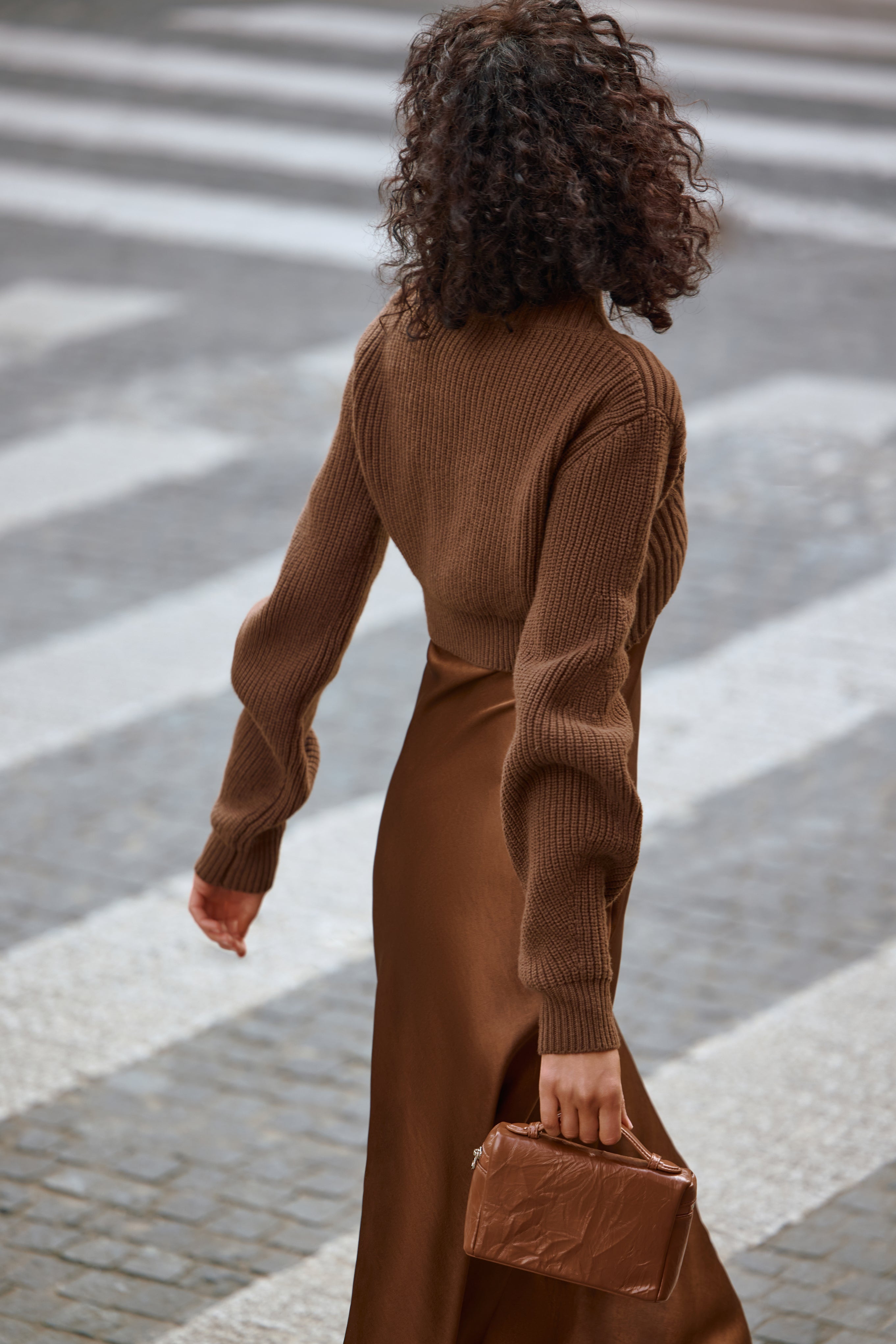 brown shrug for dresses Brown Knit Dress Midi Shrug