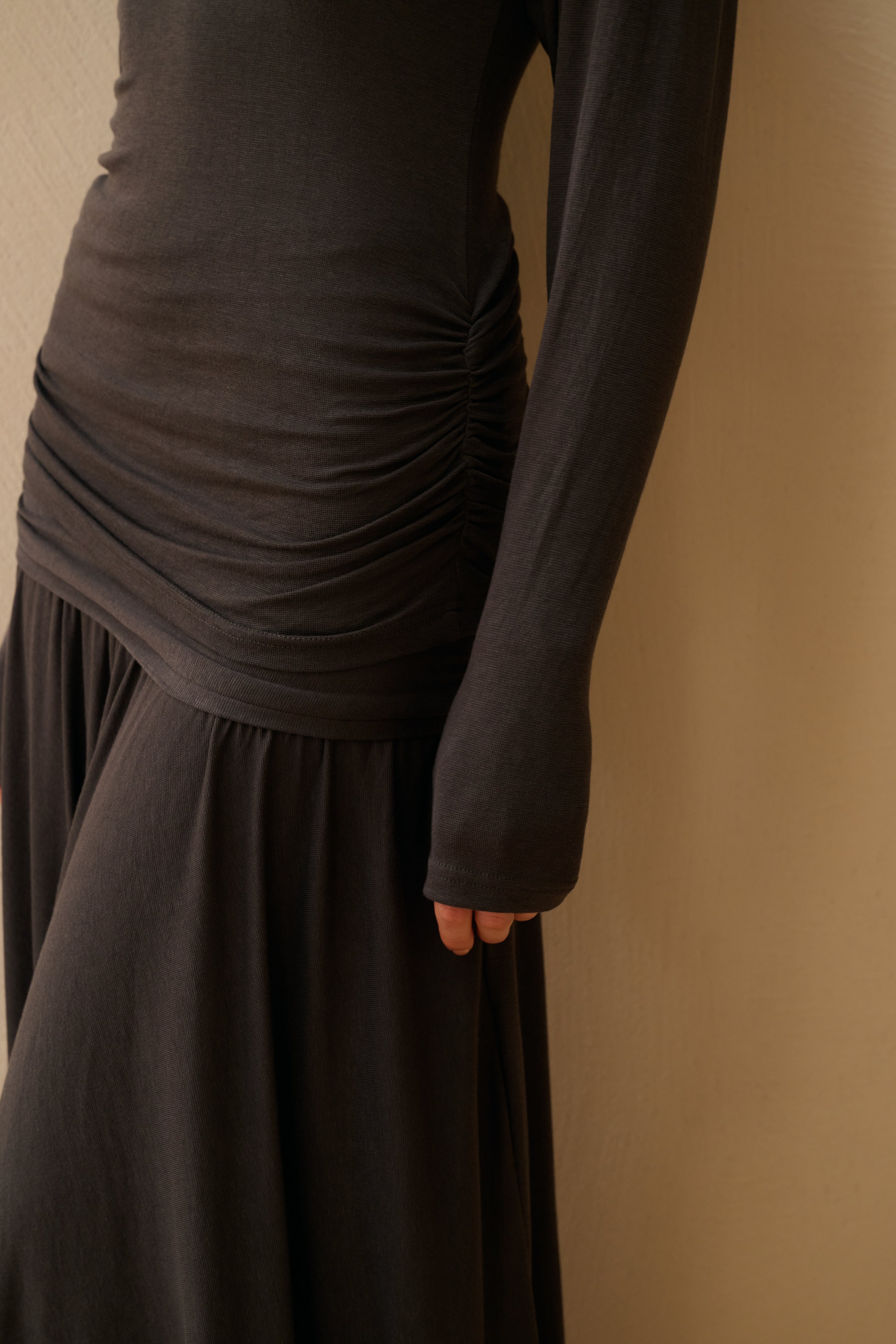 Mock neck ruched set