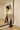 Color-block feather-hem knit maxi dress