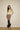 Color-block feather-hem knit maxi dress