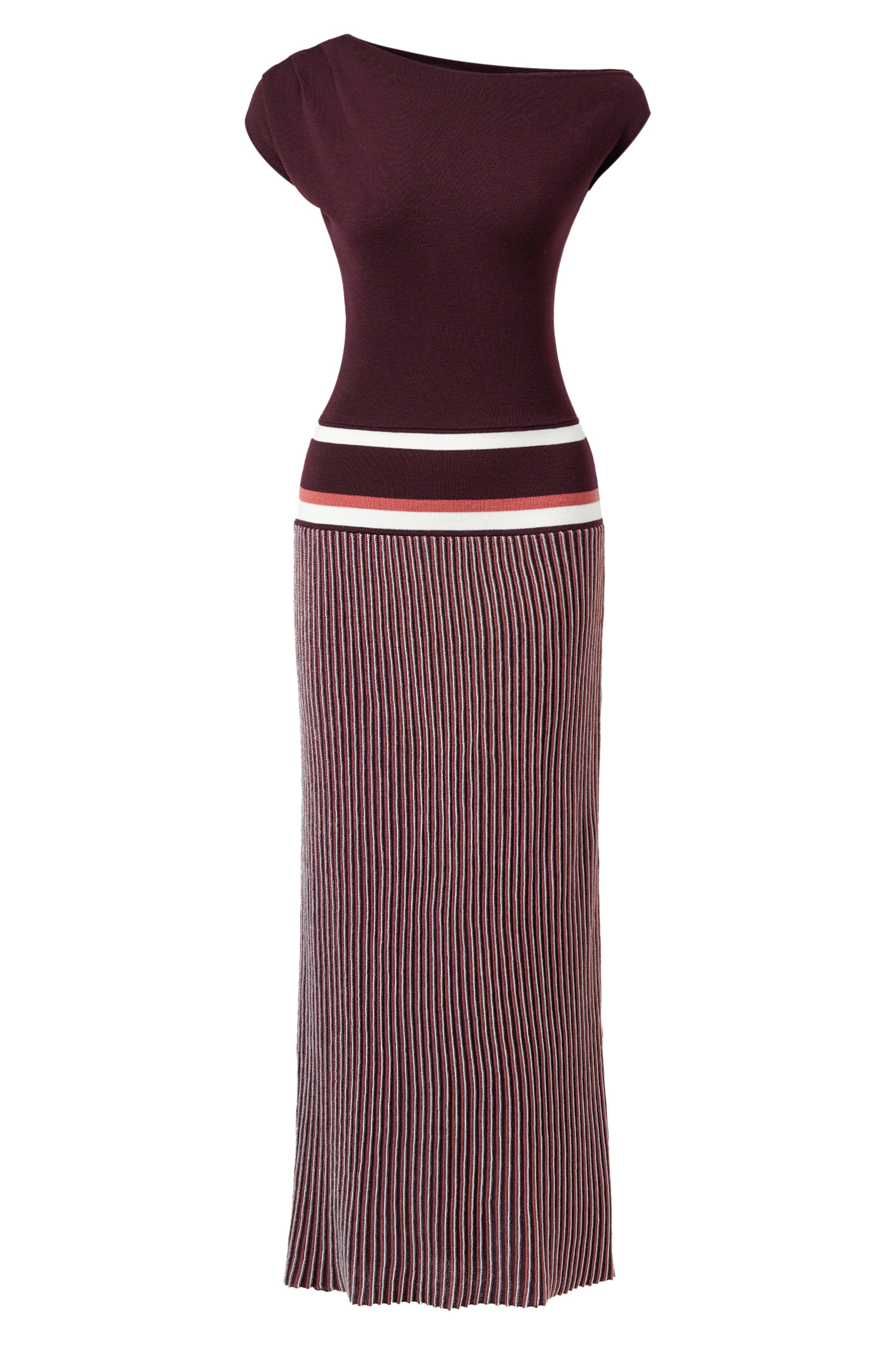 One-shoulder striped dress